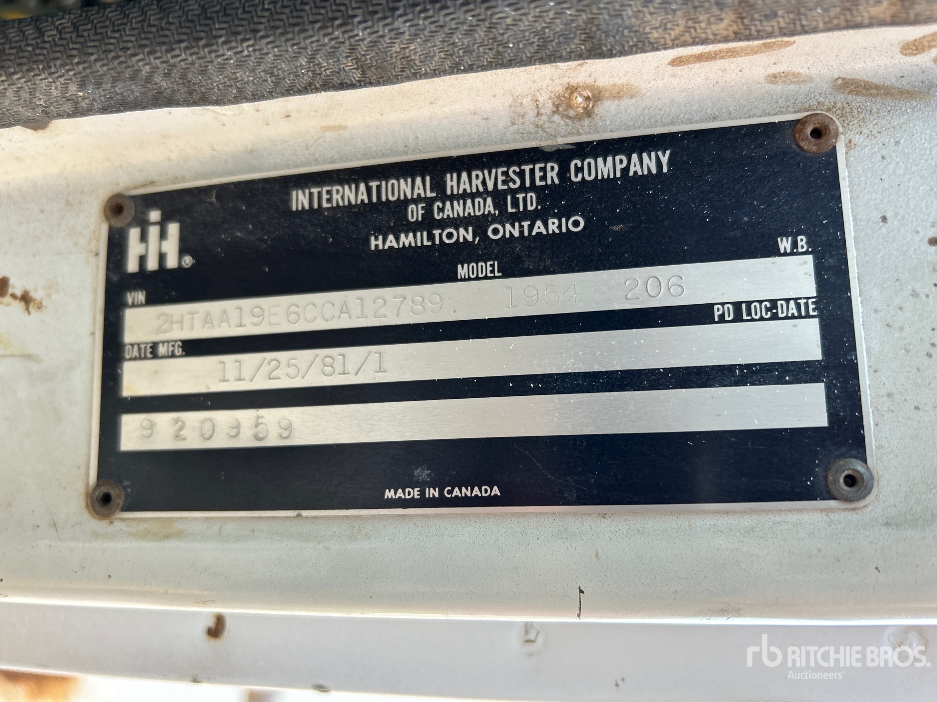 General Appearance with Serial Number / VIN