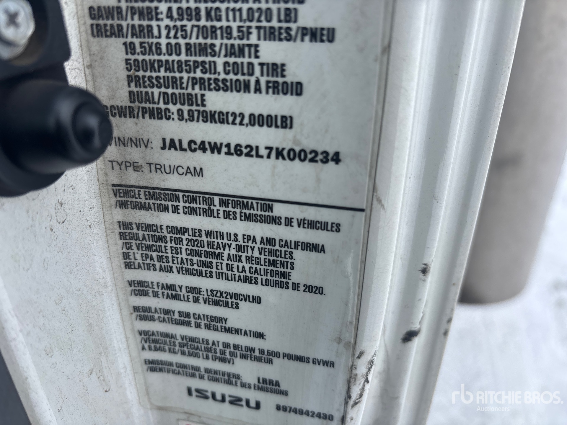 General Appearance with N.º de serie/VIN