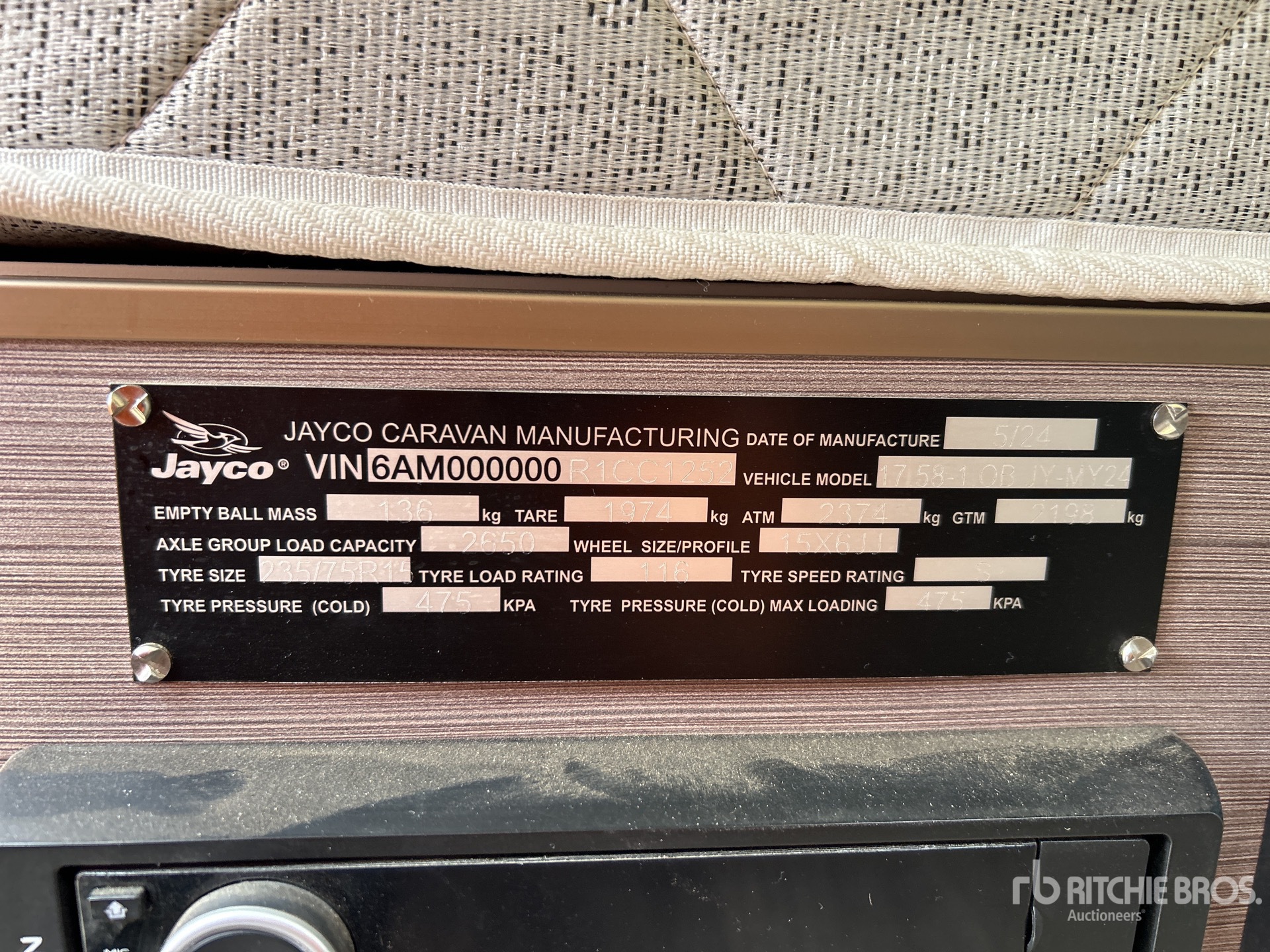 General Appearance with N.º de serie/VIN