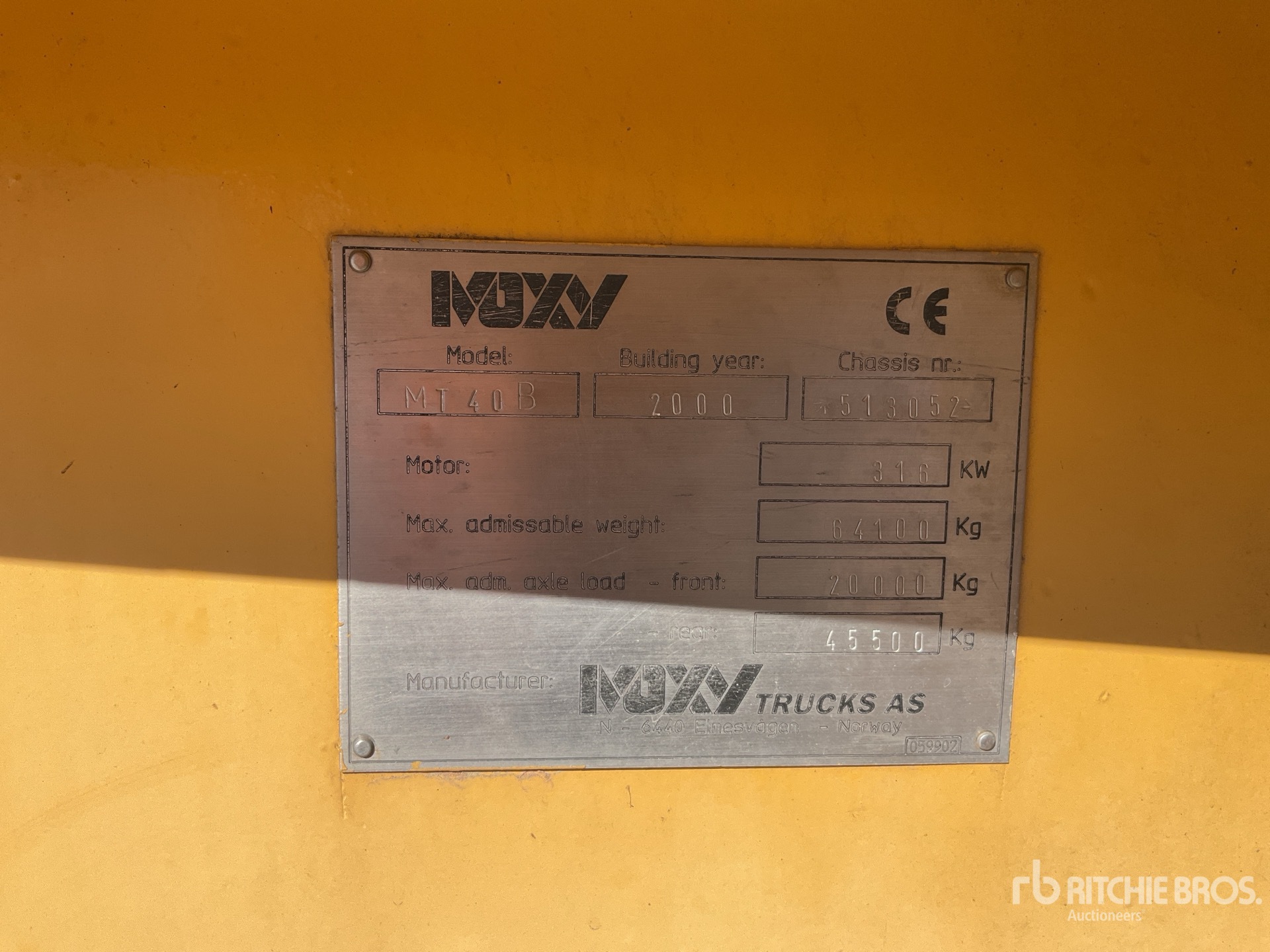 General Appearance with N.º de serie/VIN