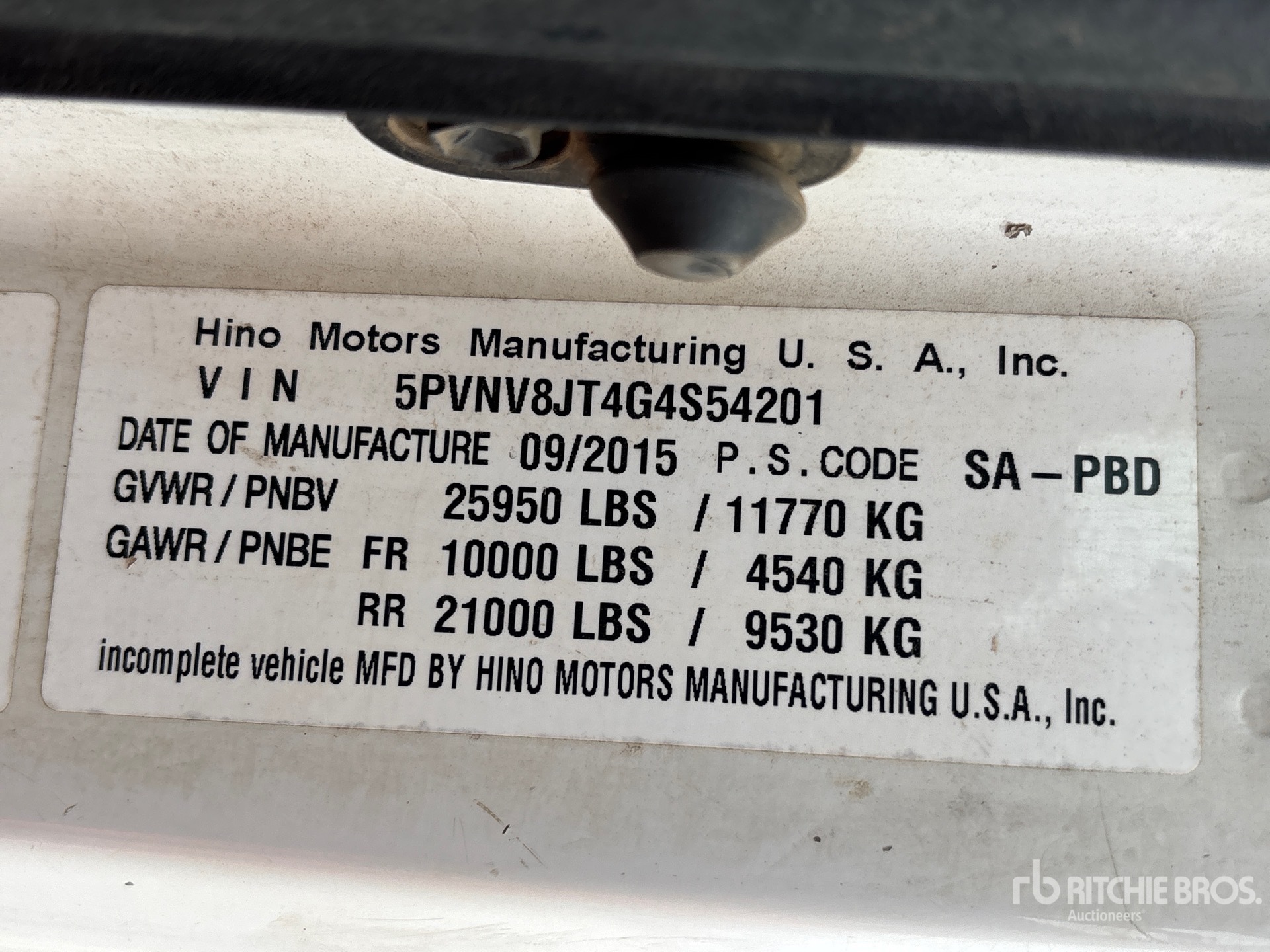 General Appearance with Serial Number / VIN