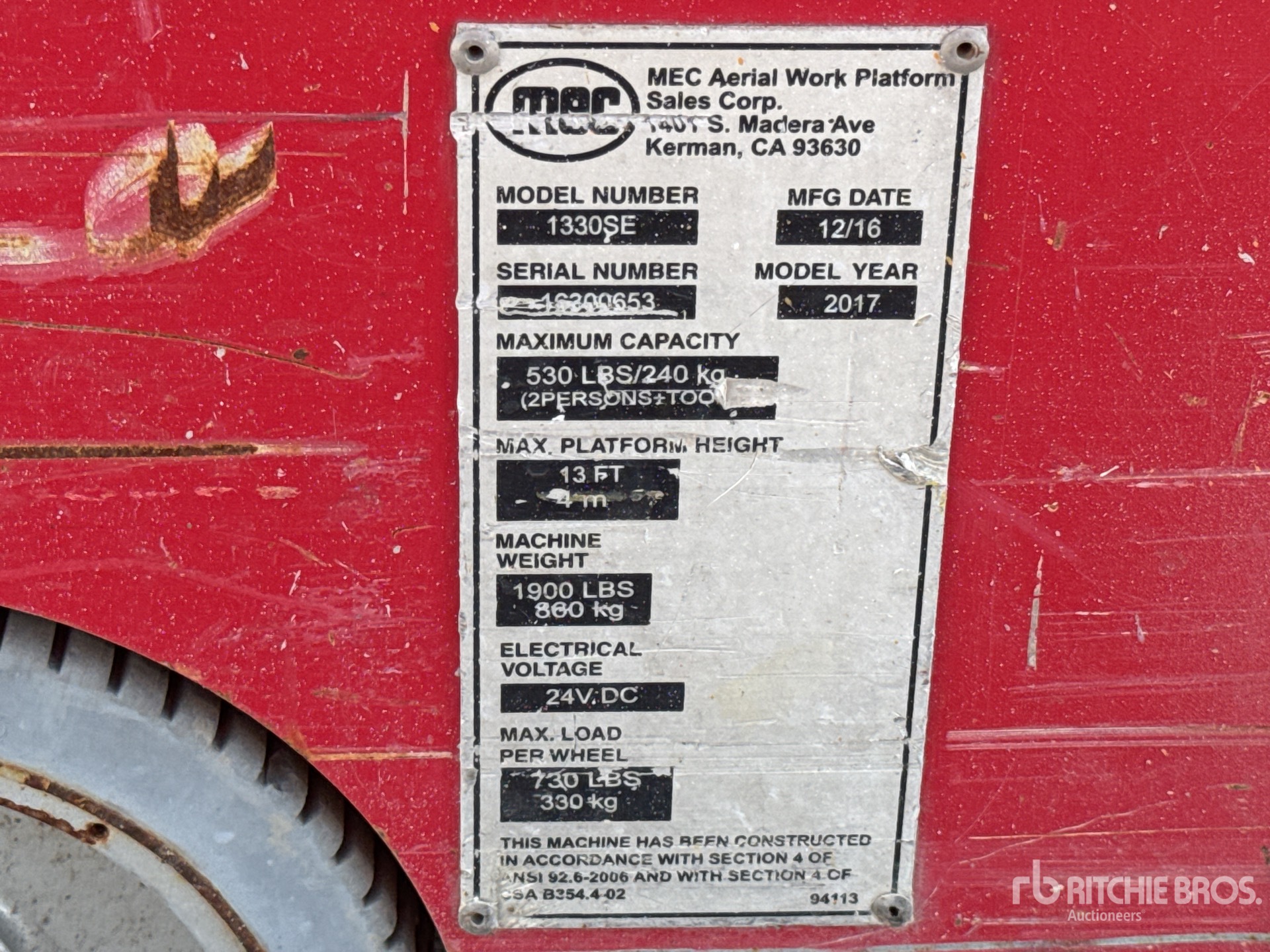 General Appearance with Serial Number / VIN