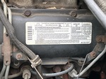 Engine with Emission Certification Label