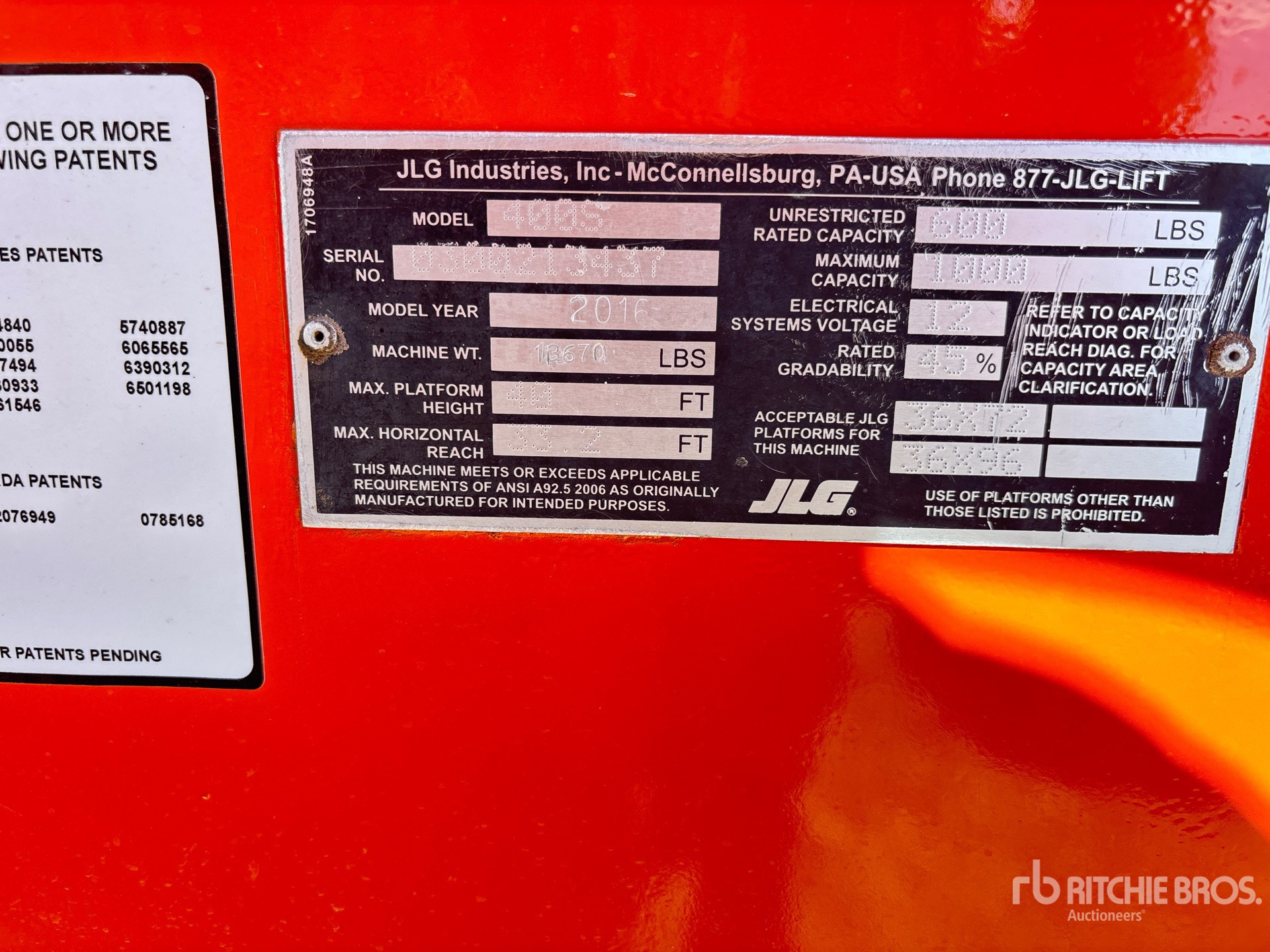 General Appearance with Serial Number / VIN