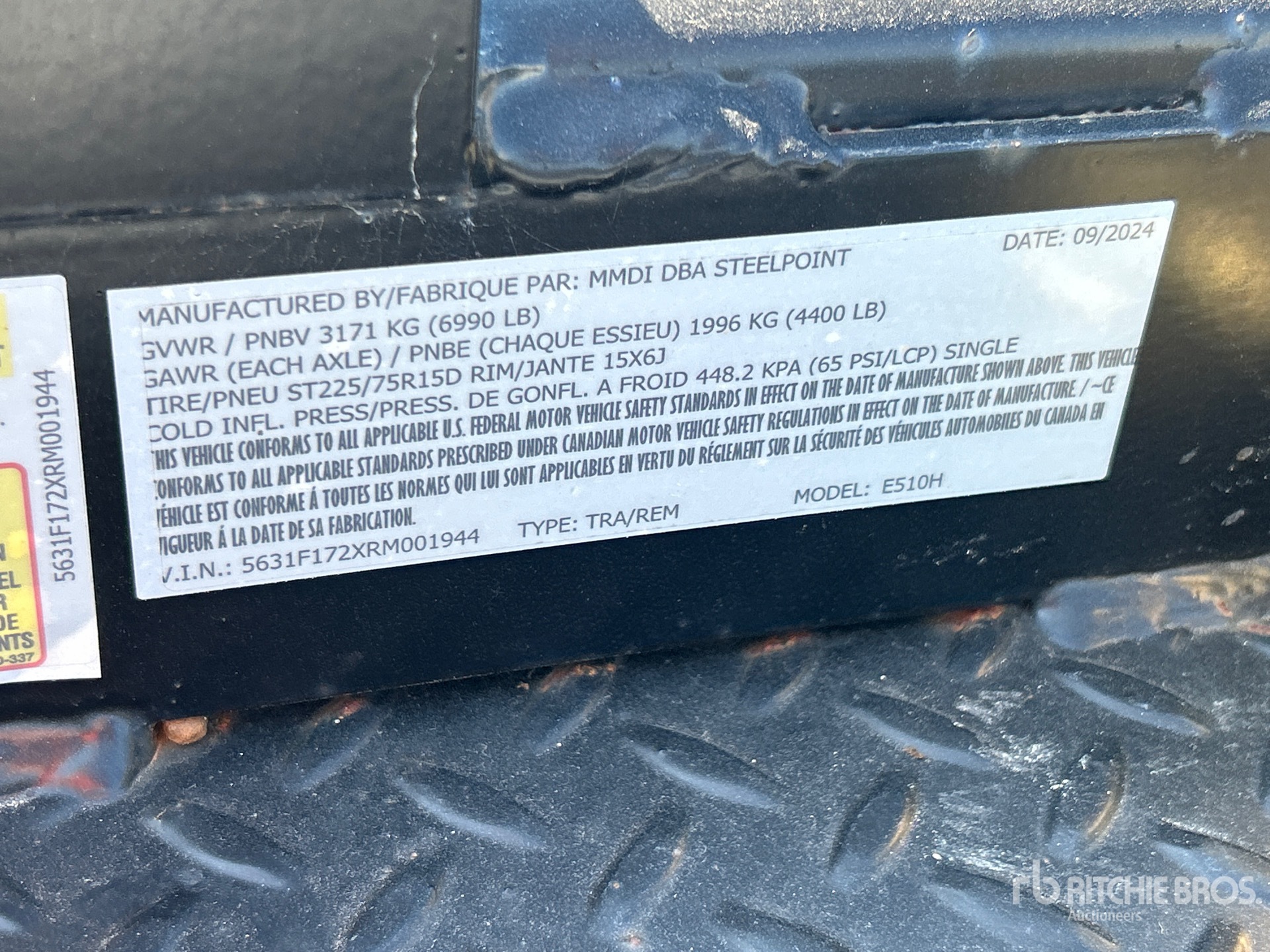 General Appearance with N.º de serie/VIN