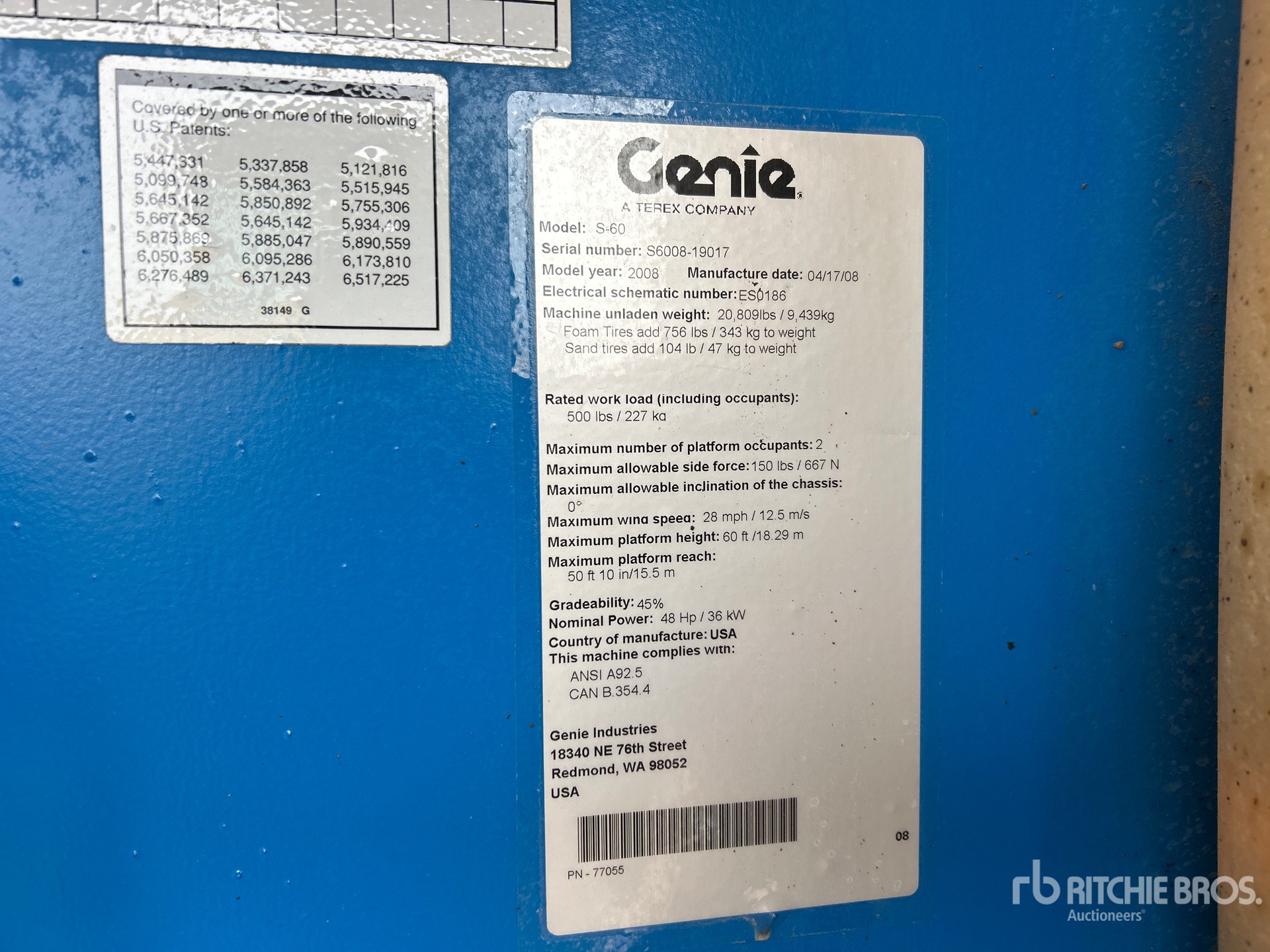 General Appearance with Serial Number / VIN