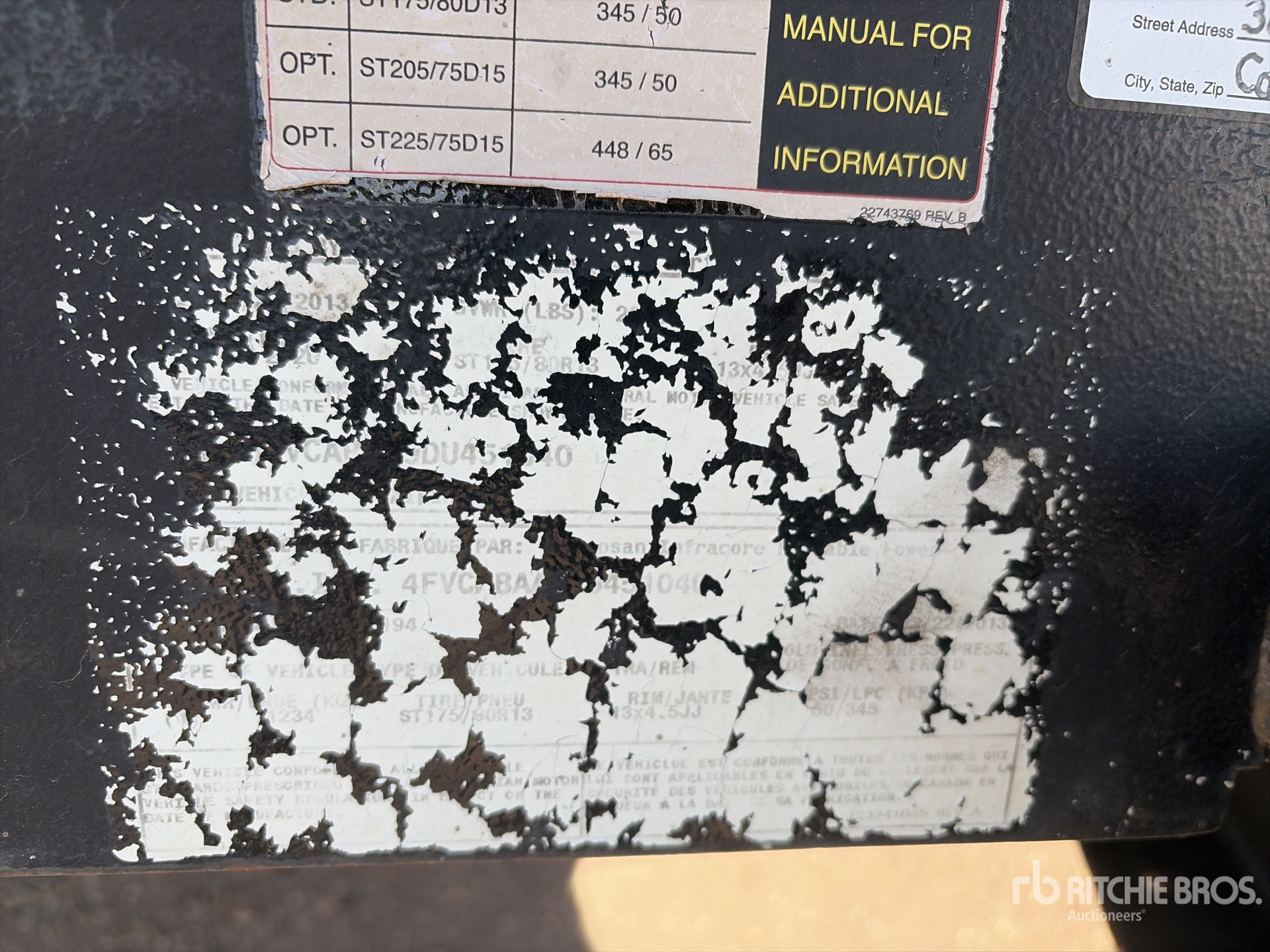 General Appearance with N.º de serie/VIN