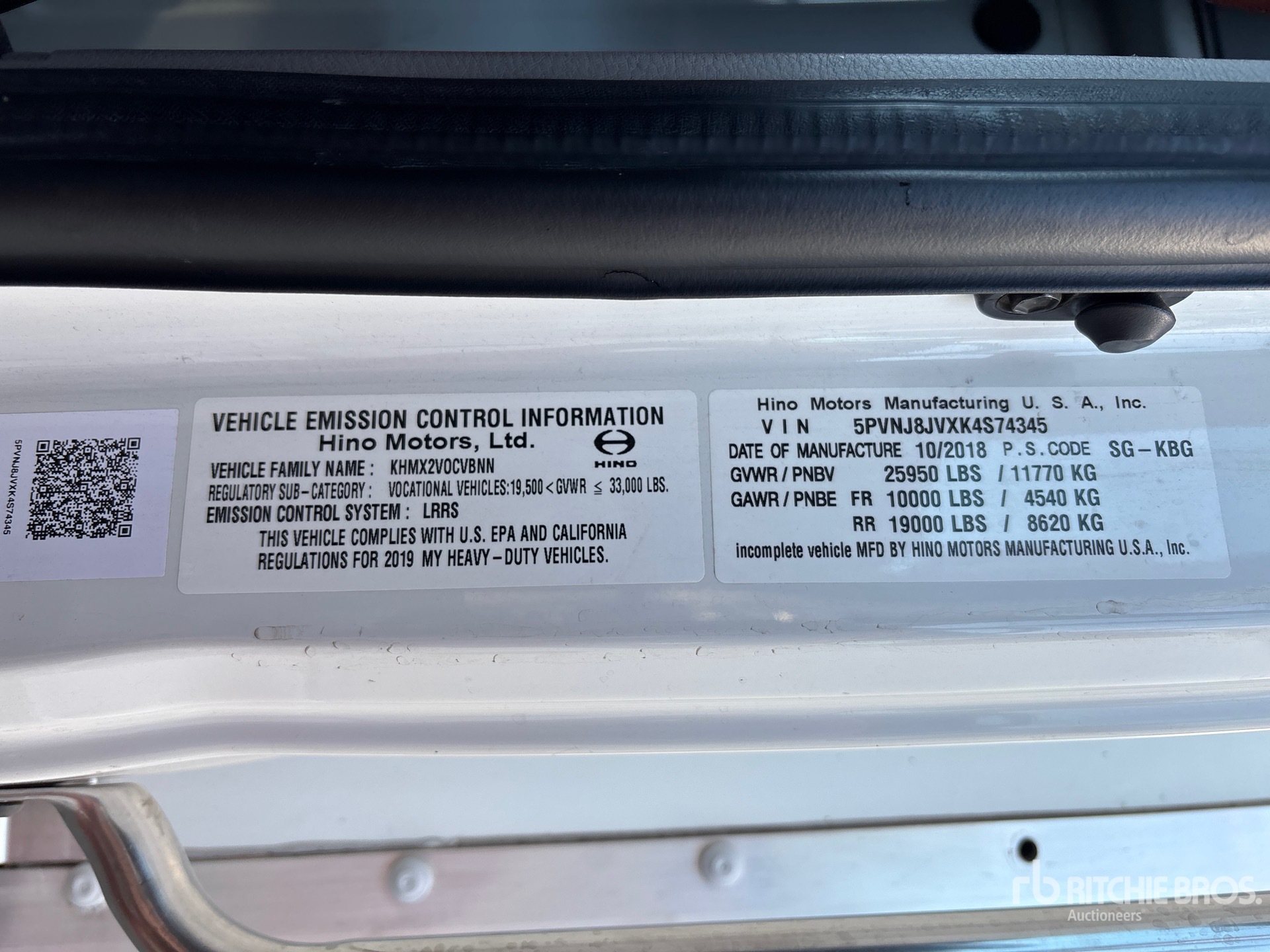 General Appearance with N.º de serie/VIN