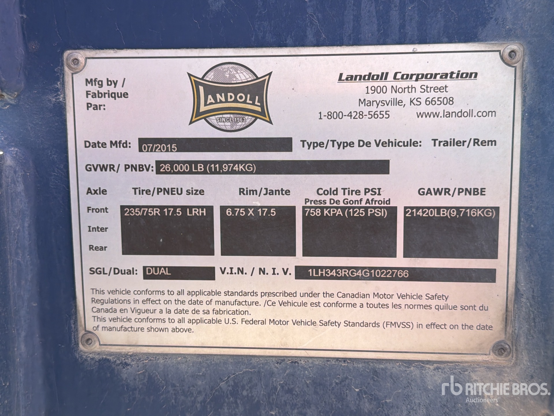 General Appearance with N.º de serie/VIN