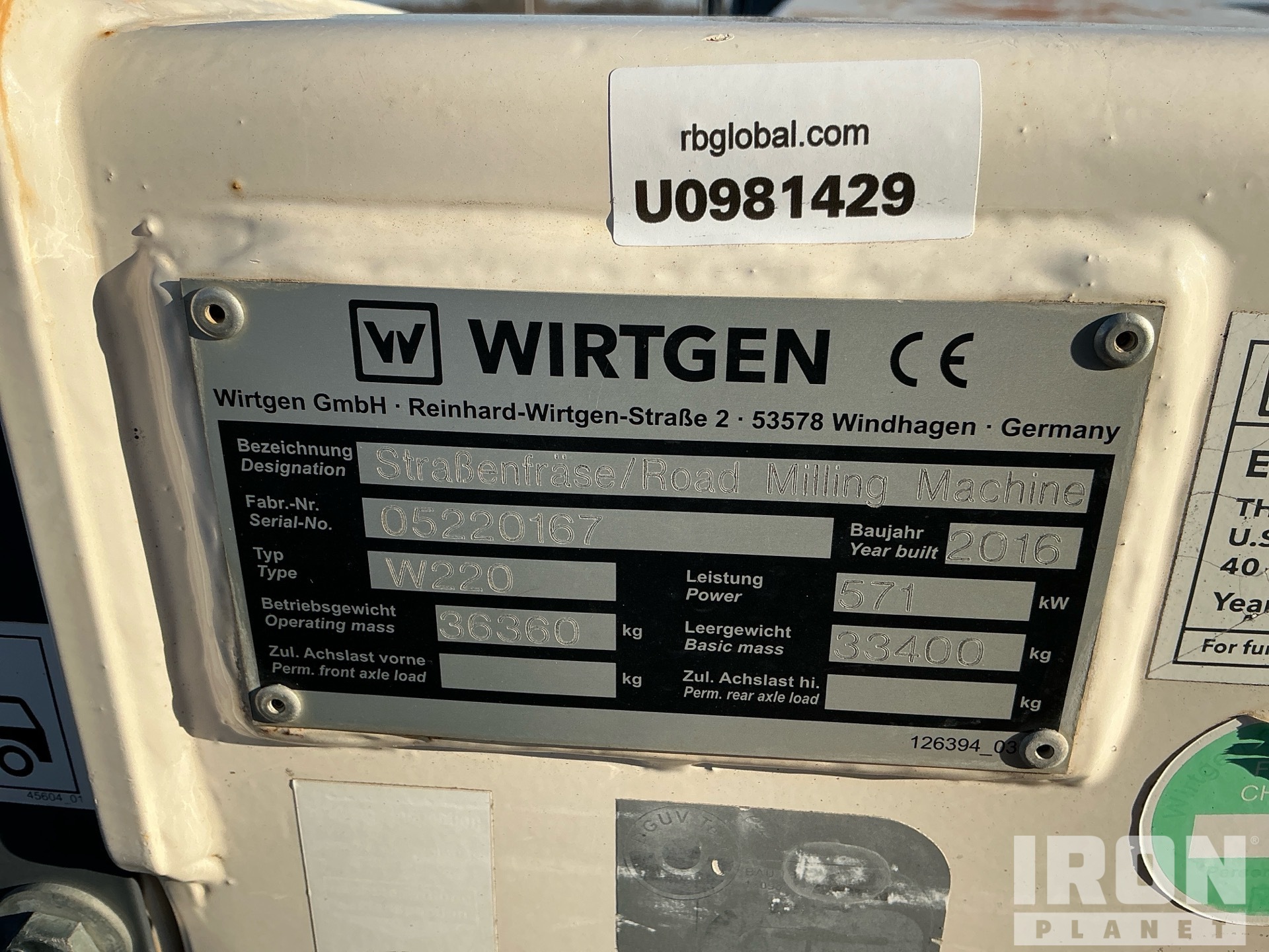 General Appearance with Serial Number / VIN