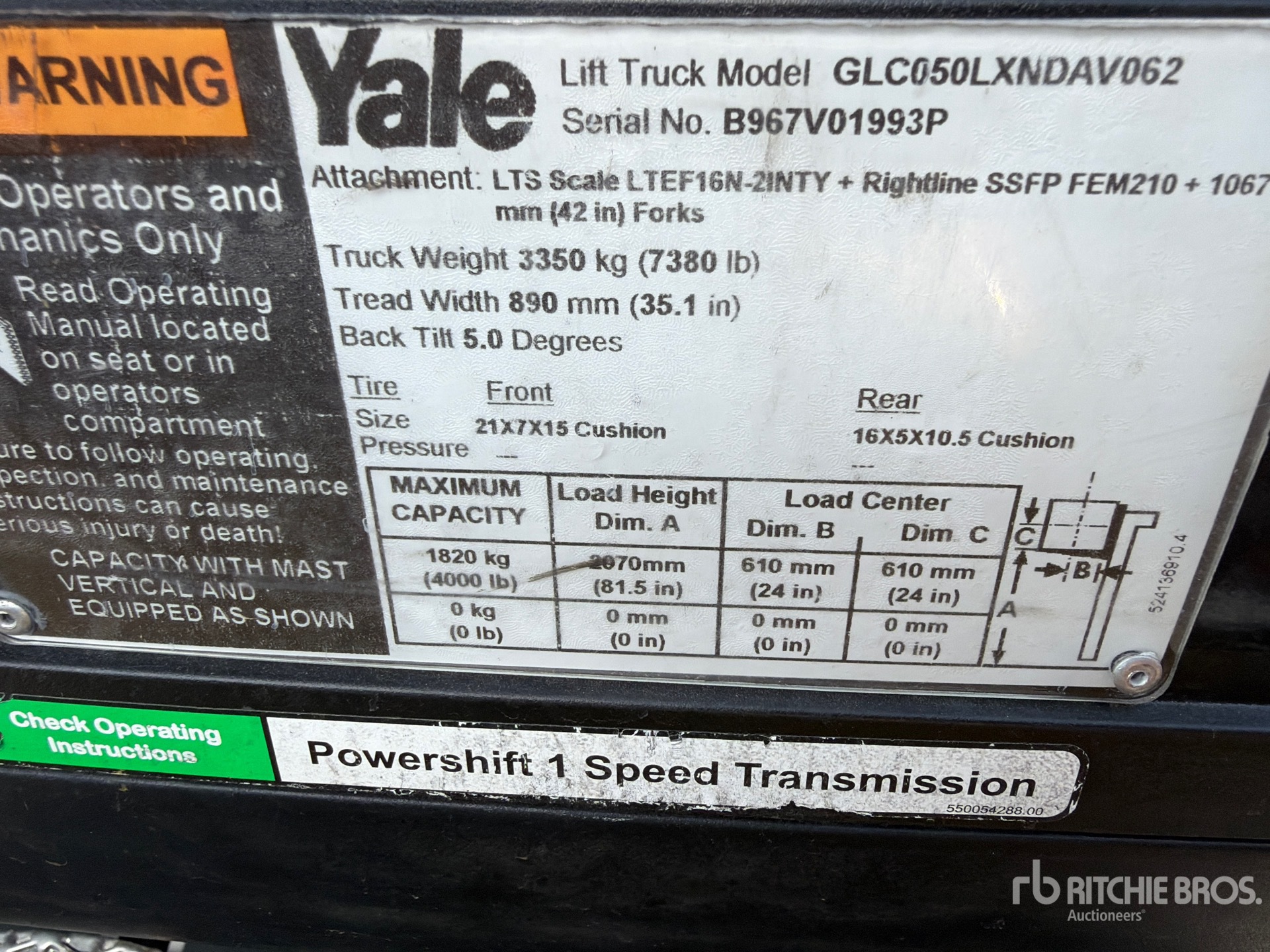 General Appearance with N.º de serie/VIN