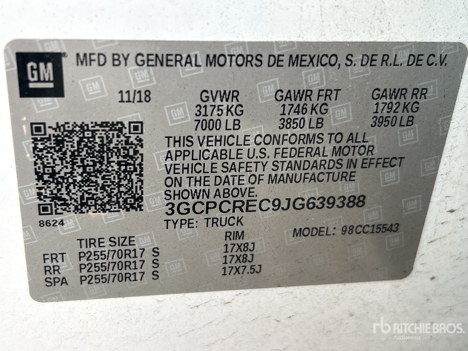 General Appearance with N.º de serie/VIN