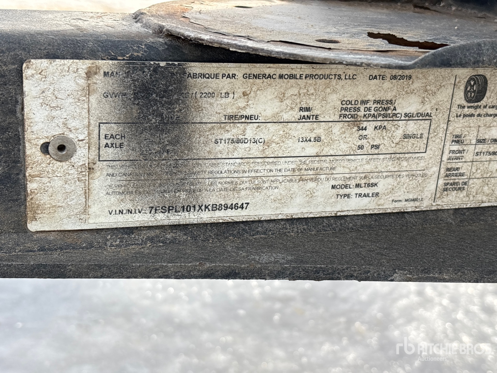 General Appearance with Serial Number / VIN