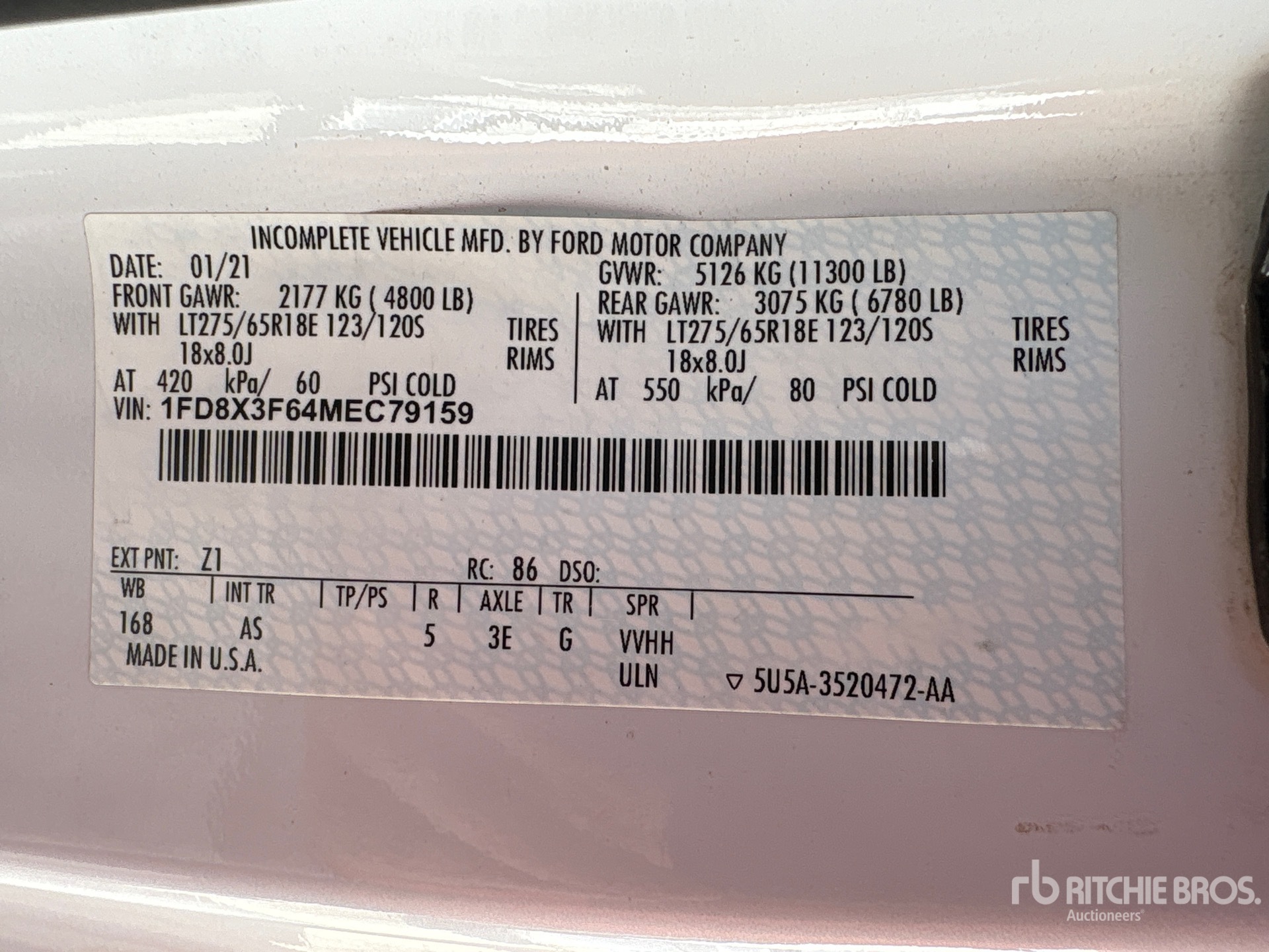 General Appearance with Serial Number / VIN