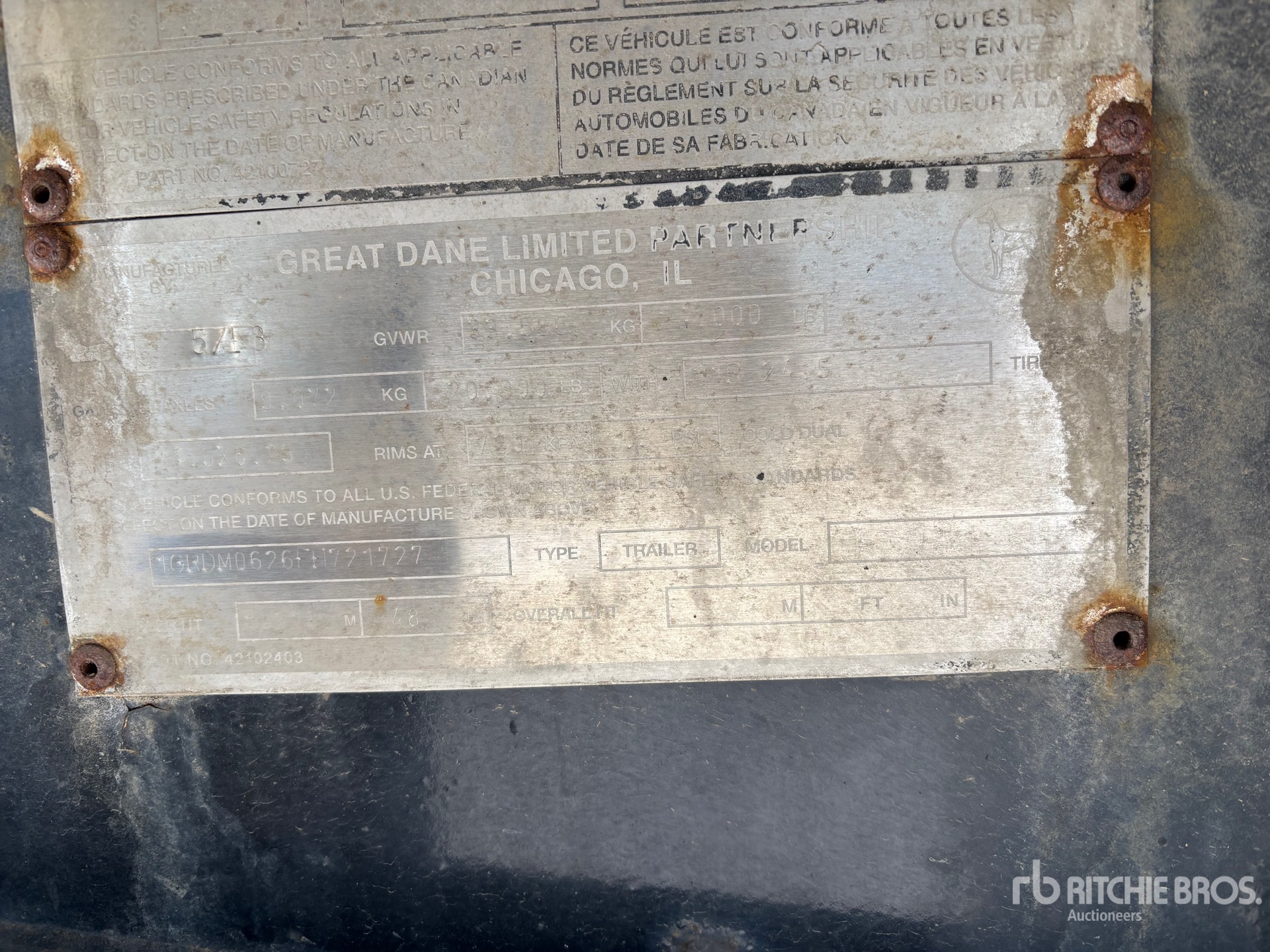 General Appearance with Serial Number / VIN