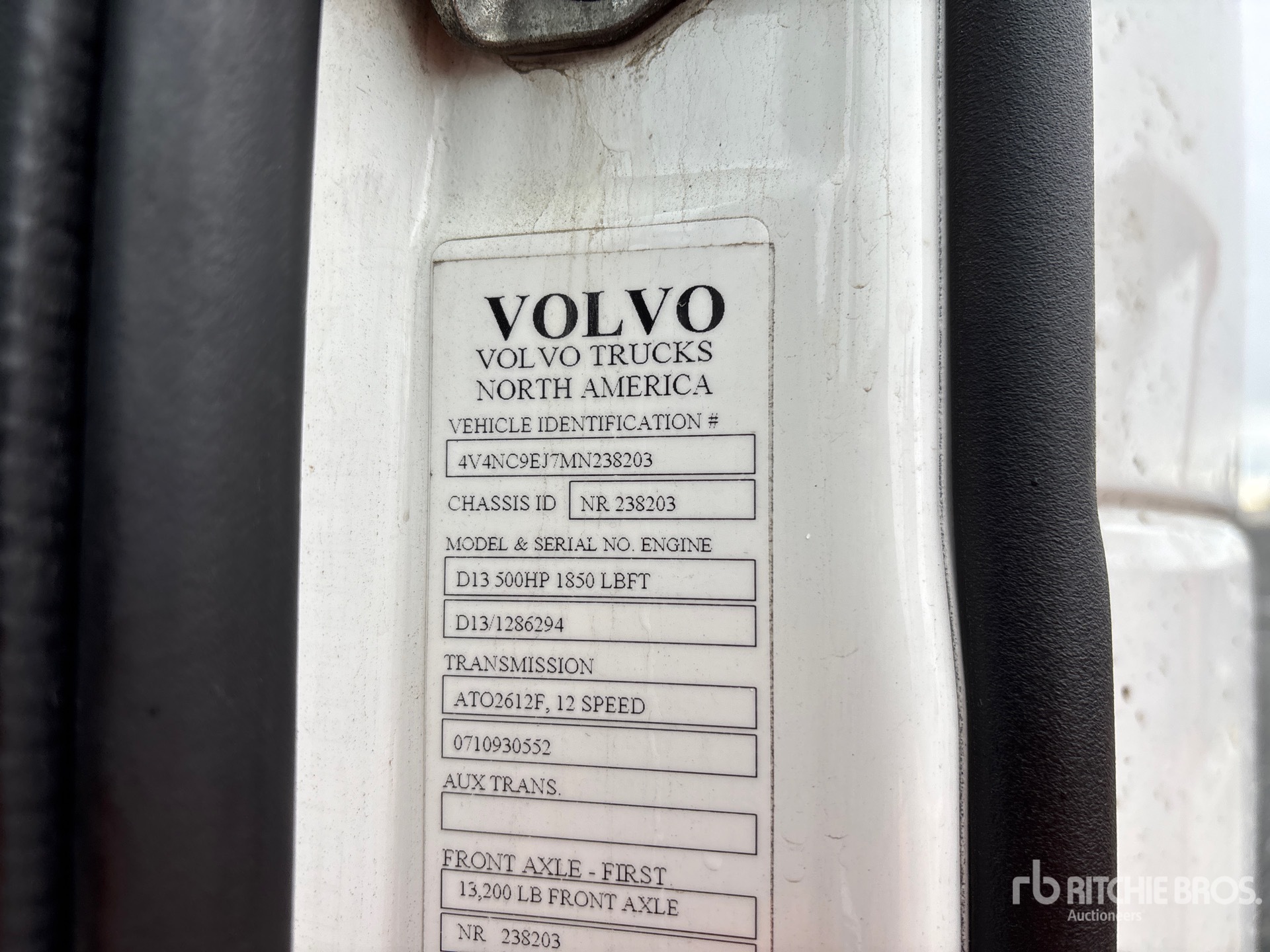 General Appearance with Serial Number / VIN