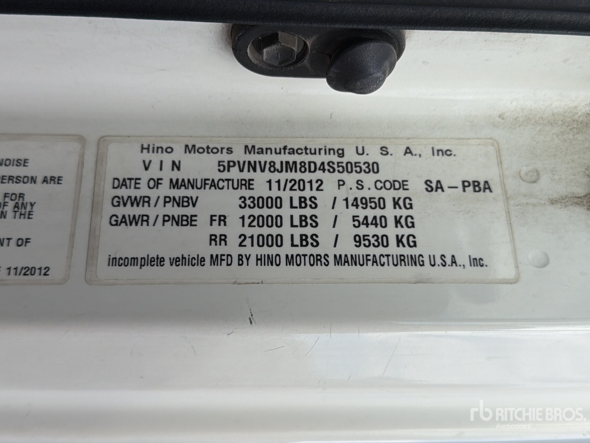 General Appearance with Serial Number / VIN