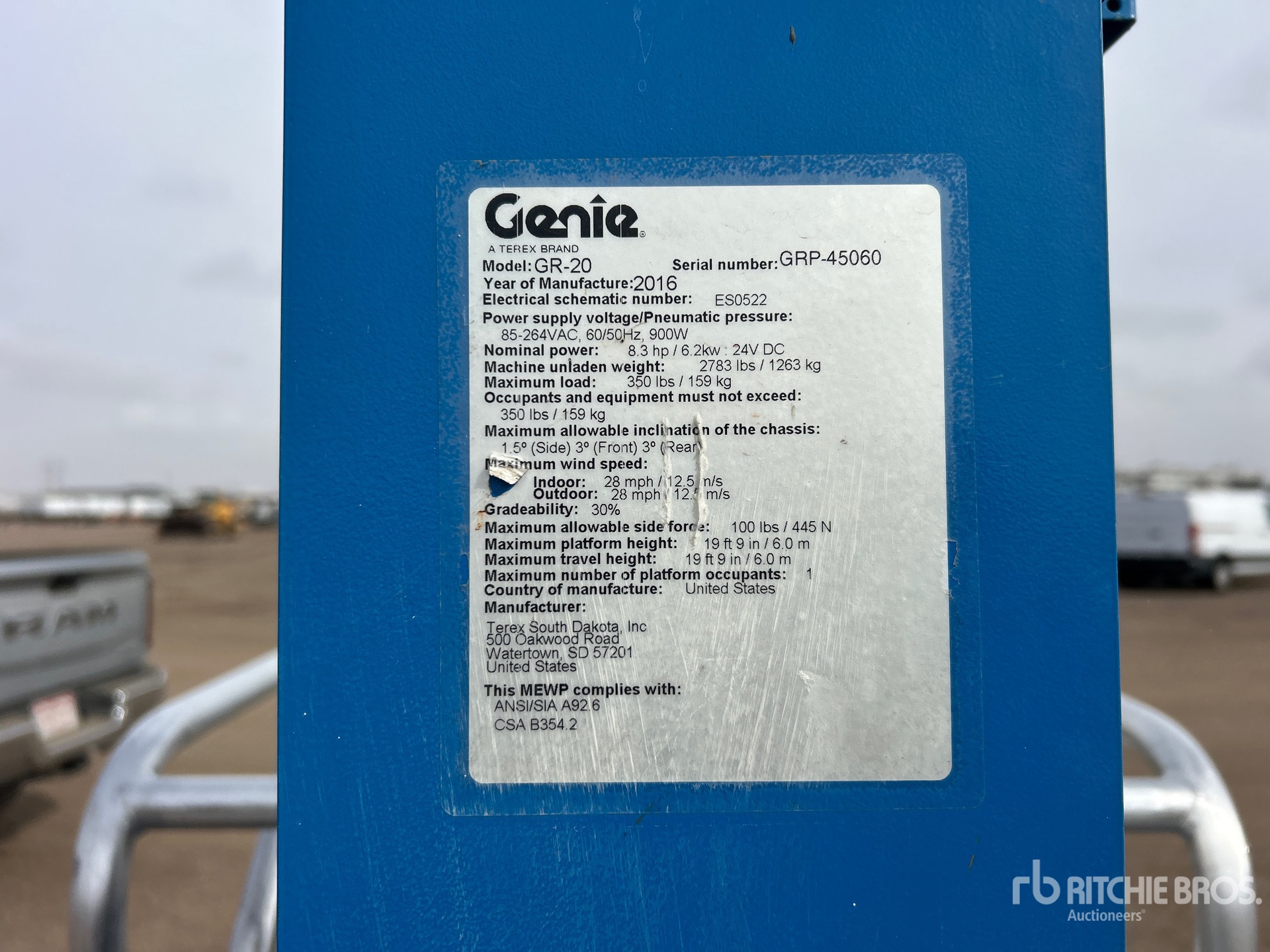 General Appearance with N.º de serie/VIN