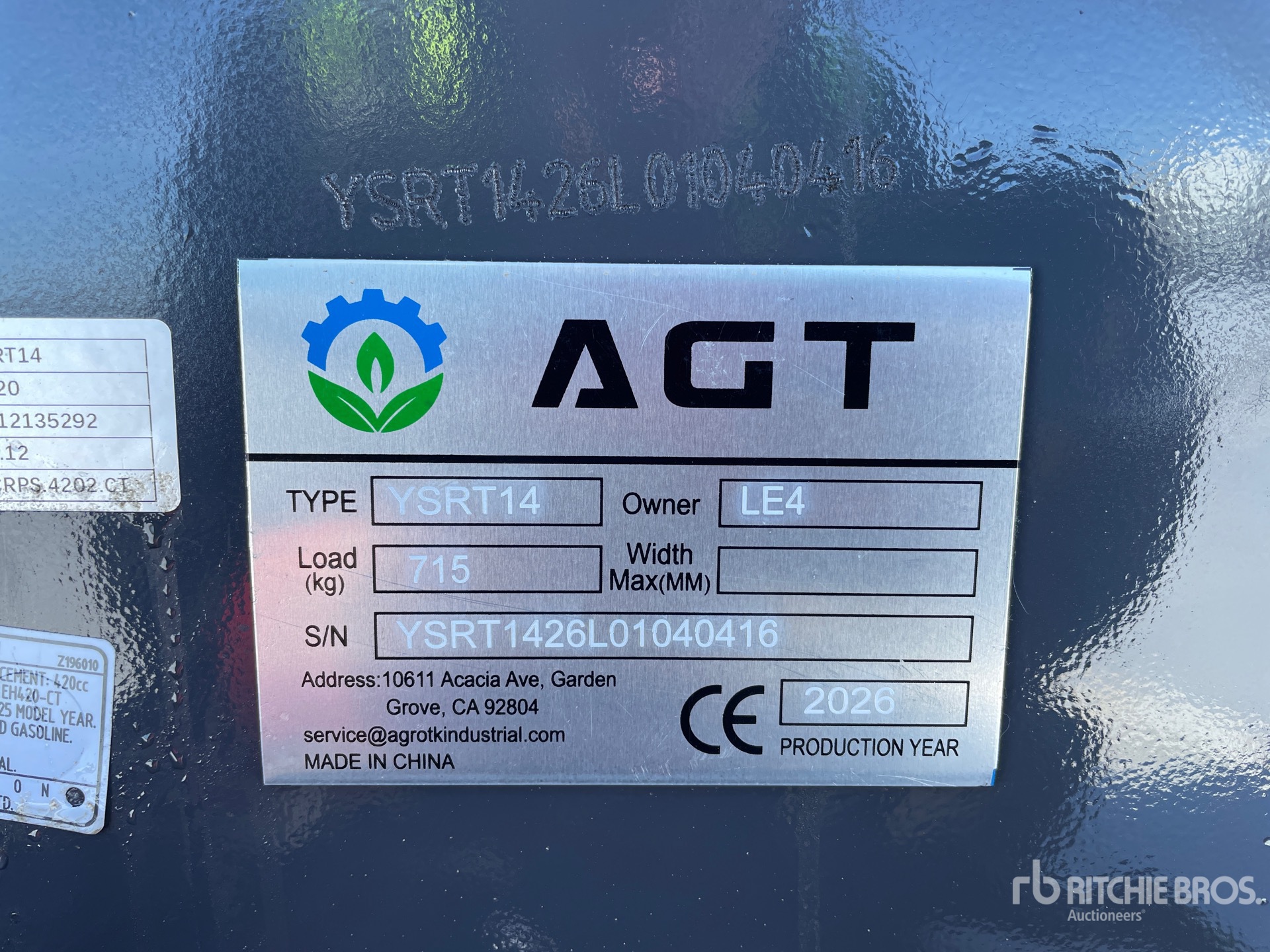 General Appearance with N.º de serie/VIN