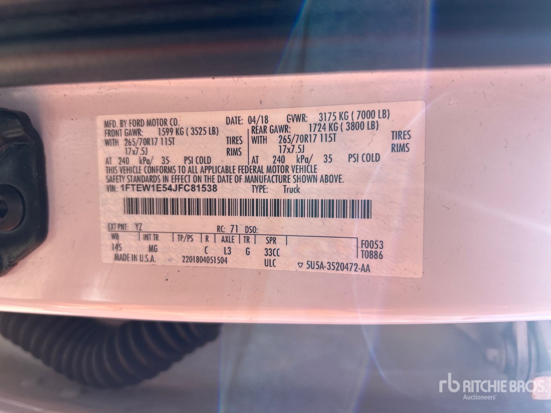 General Appearance with Seriennummer / FIN