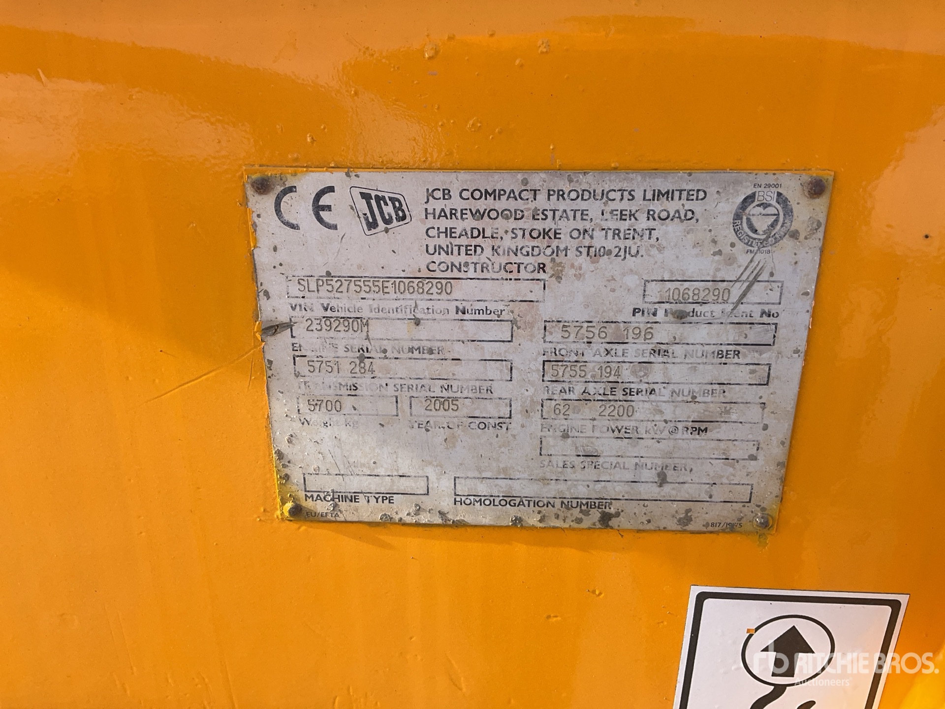 General Appearance with Serial Number / VIN