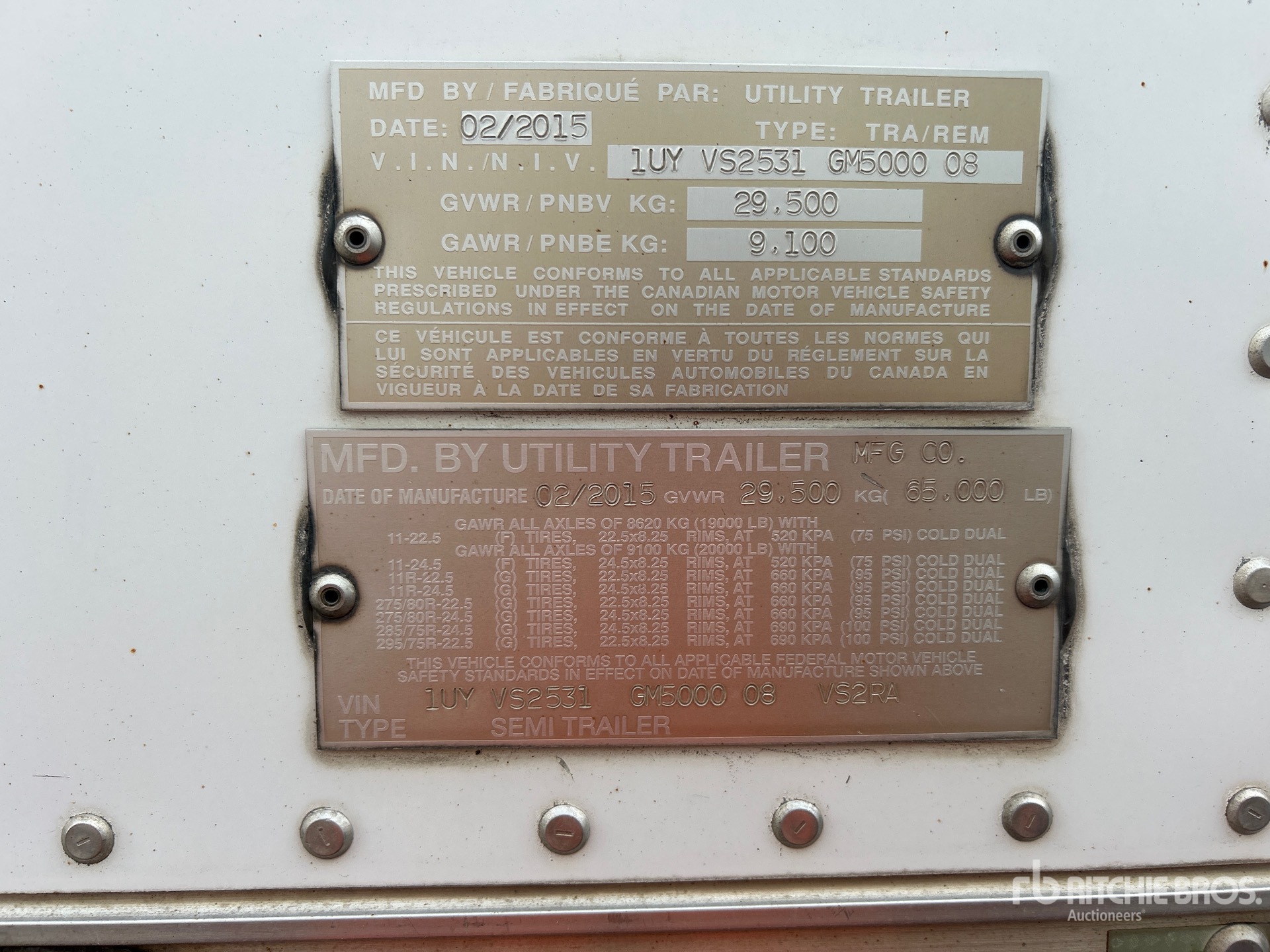 General Appearance with Serial Number / VIN