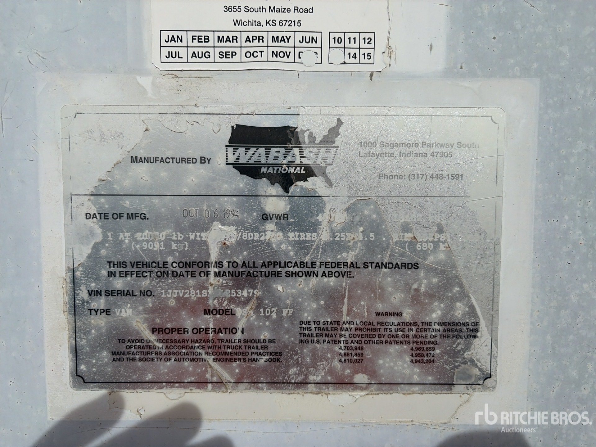 General Appearance with Numer seryjny/numer identyfikacyjny pojazdu