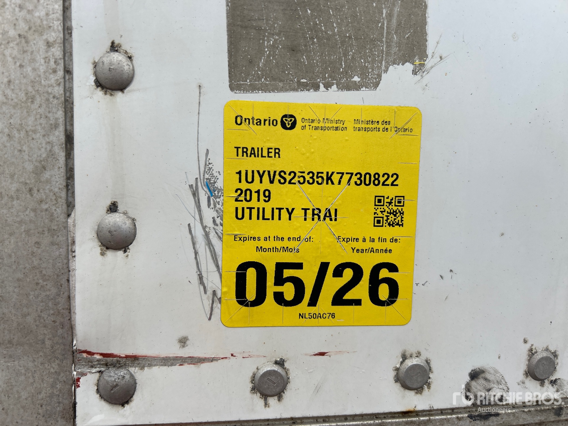2019 Utility 53 ft x 102 in T/A