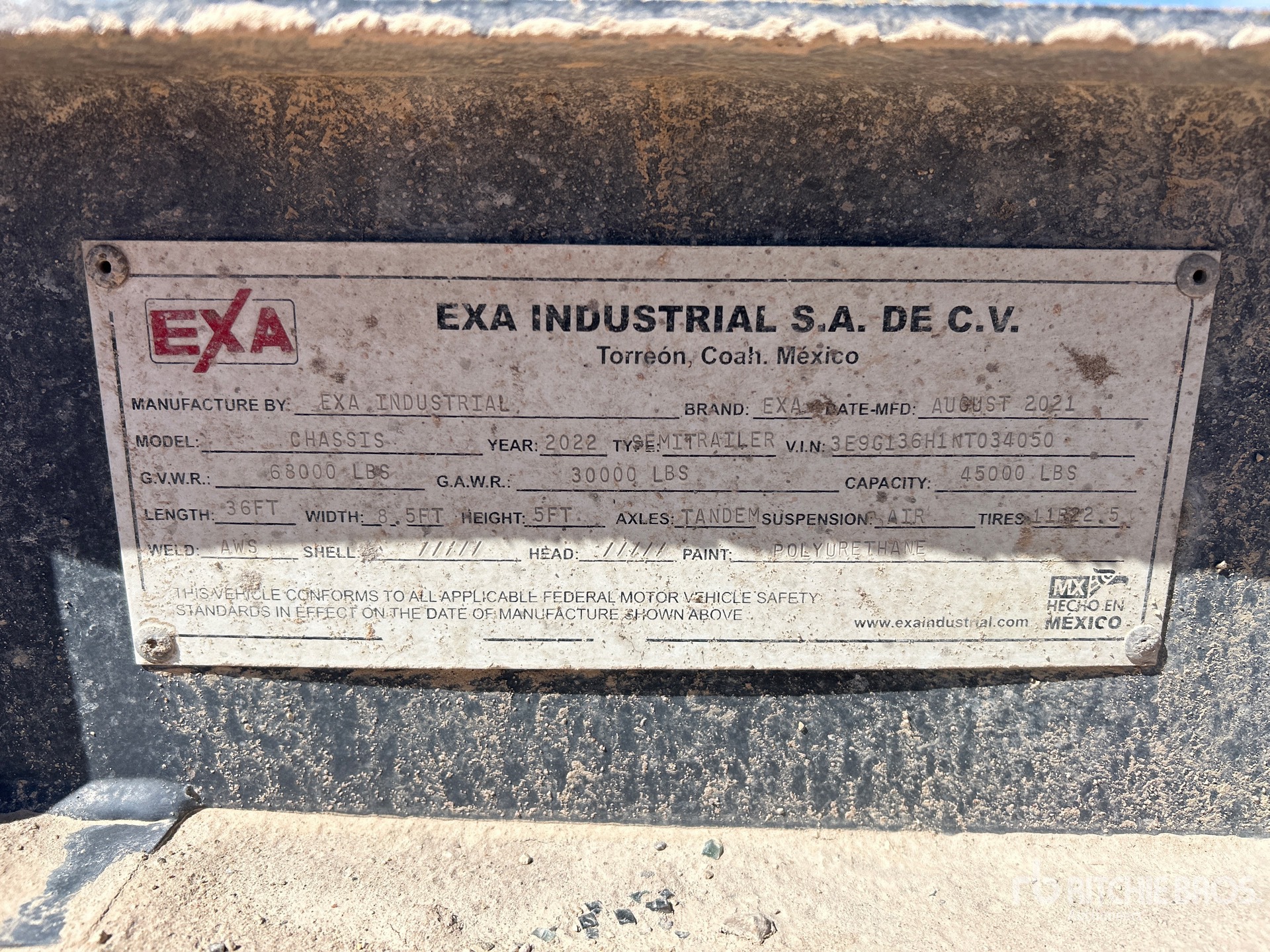 General Appearance with Serial Number / VIN