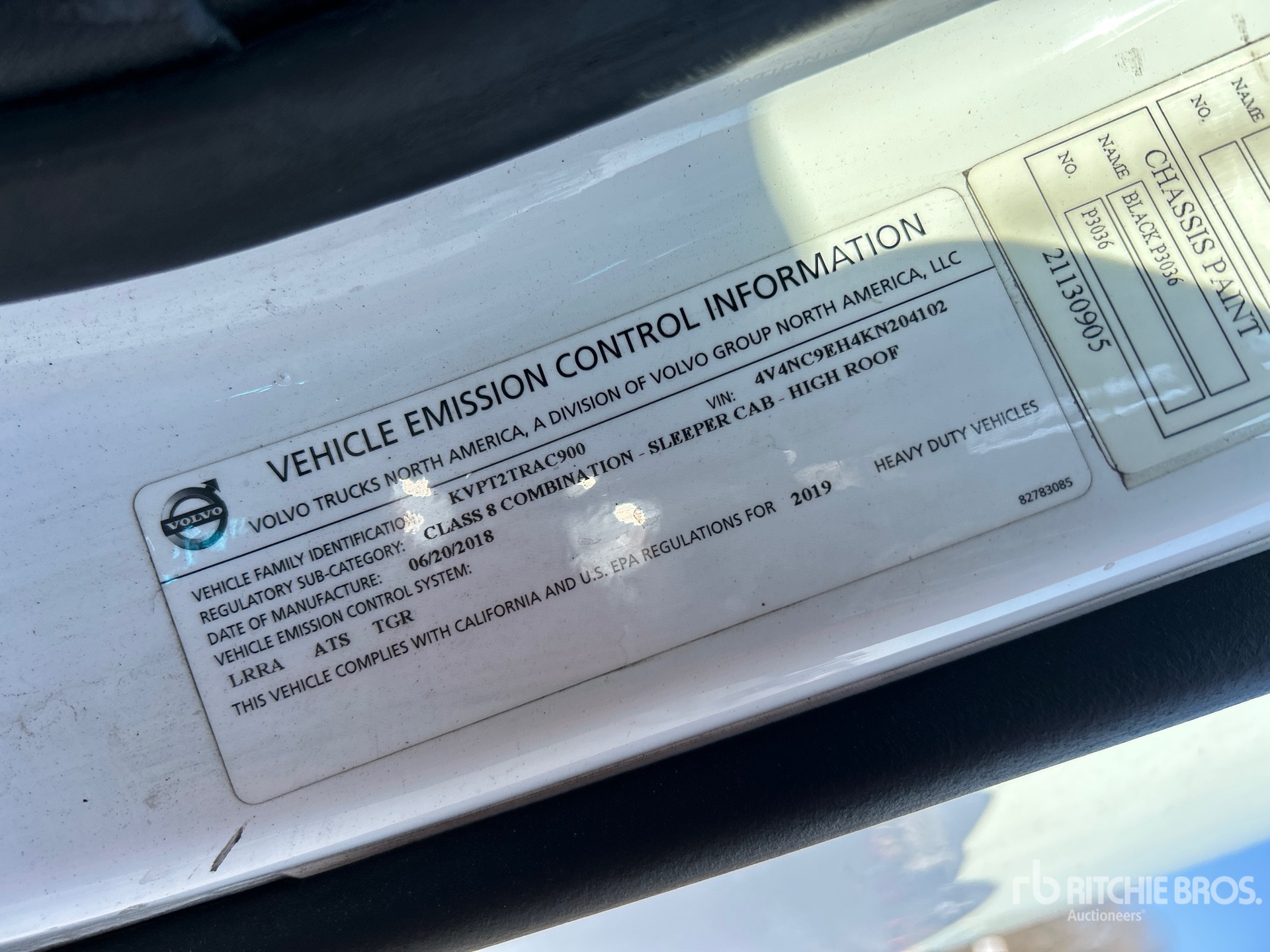 General Appearance with Serial Number / VIN