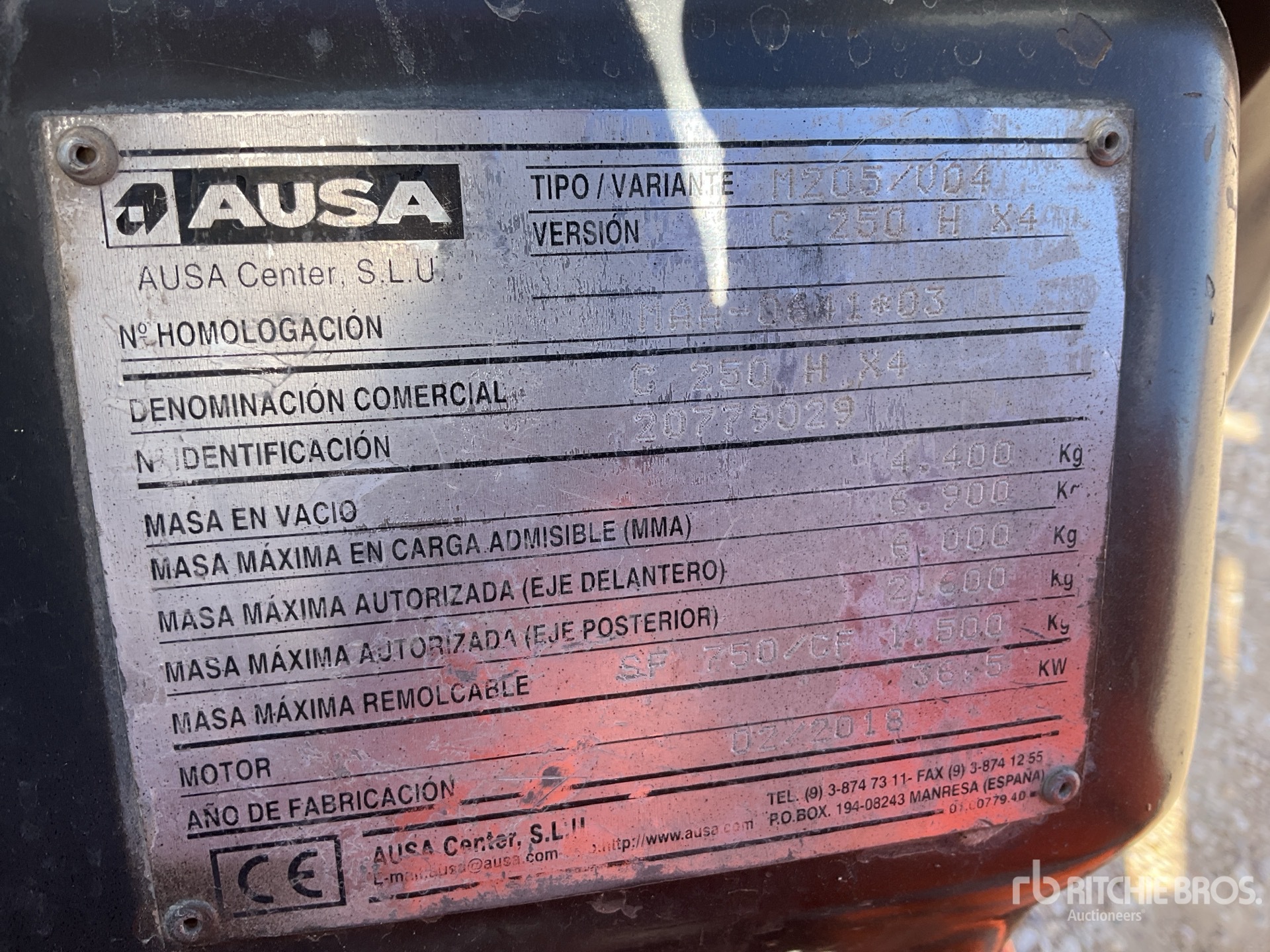 General Appearance with N.º de serie/VIN