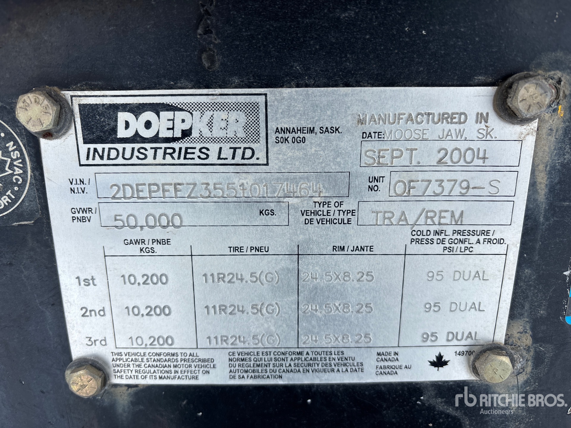 General Appearance with N.º de serie/VIN