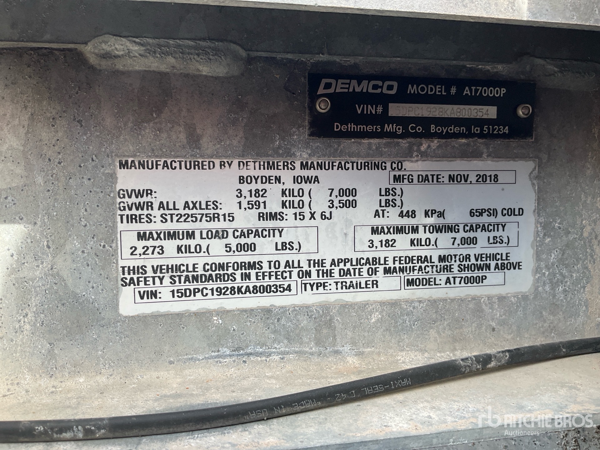 General Appearance with Serial Number / VIN