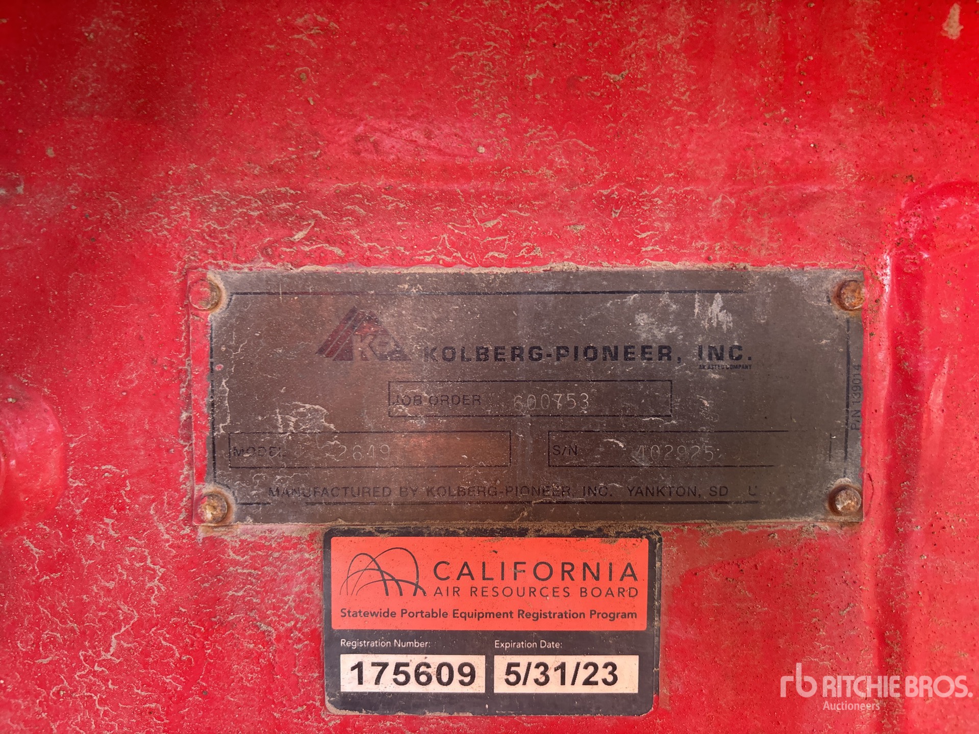 General Appearance with N.º de serie/VIN