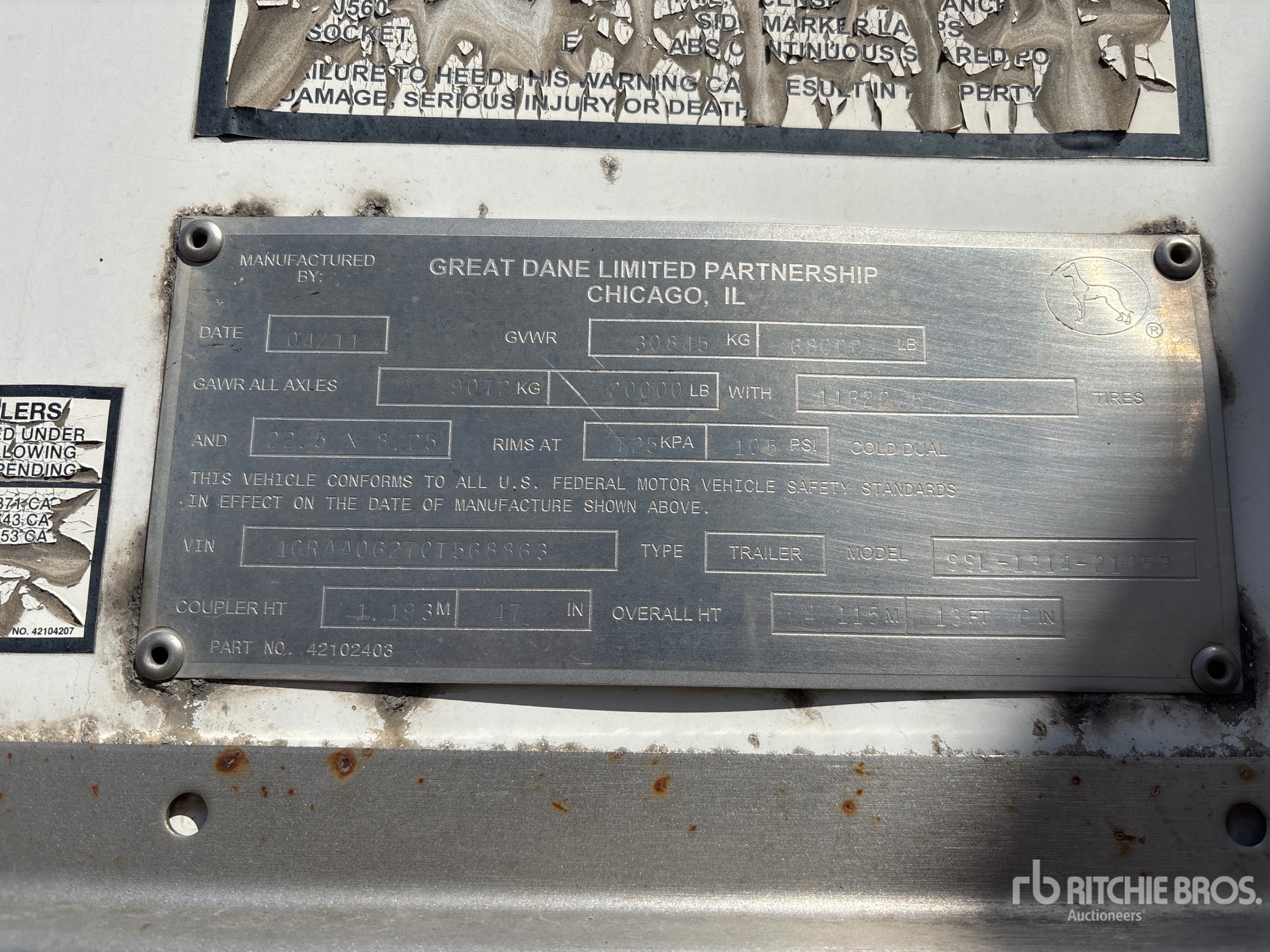 General Appearance with N.º de serie/VIN