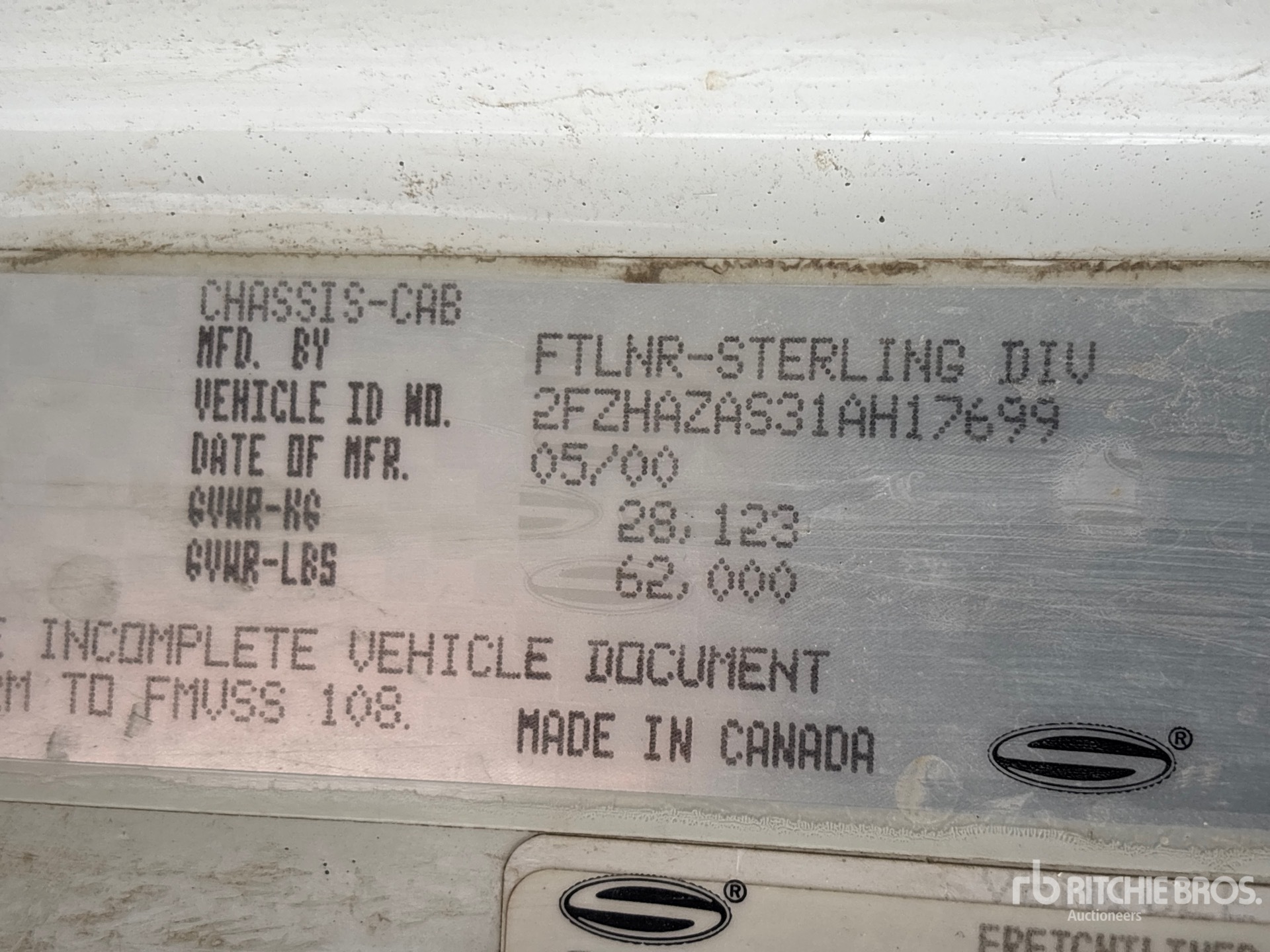 General Appearance with Numero seriale/numero d’identificazione del veicolo (VIN)