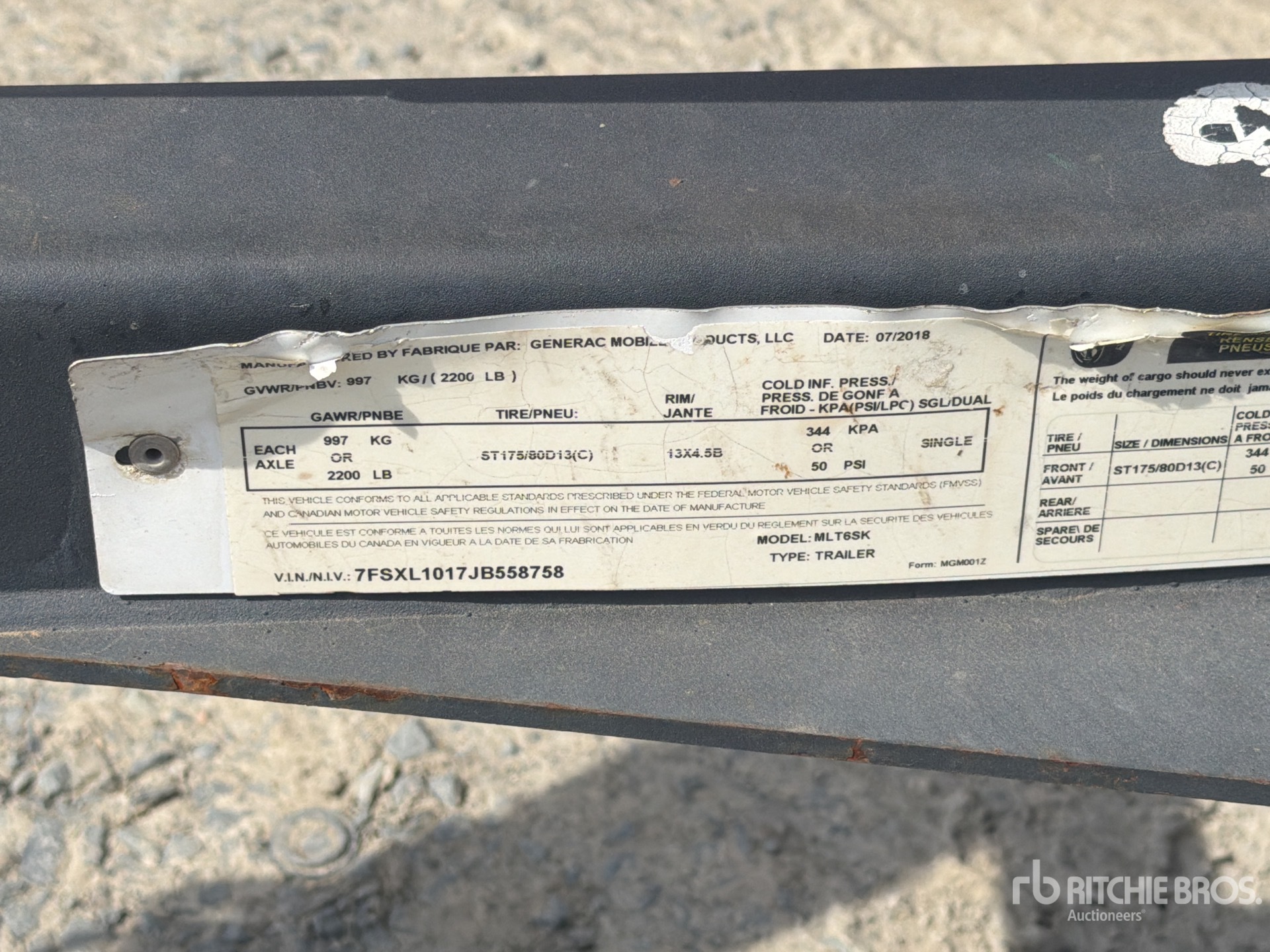 General Appearance with N.º de serie/VIN