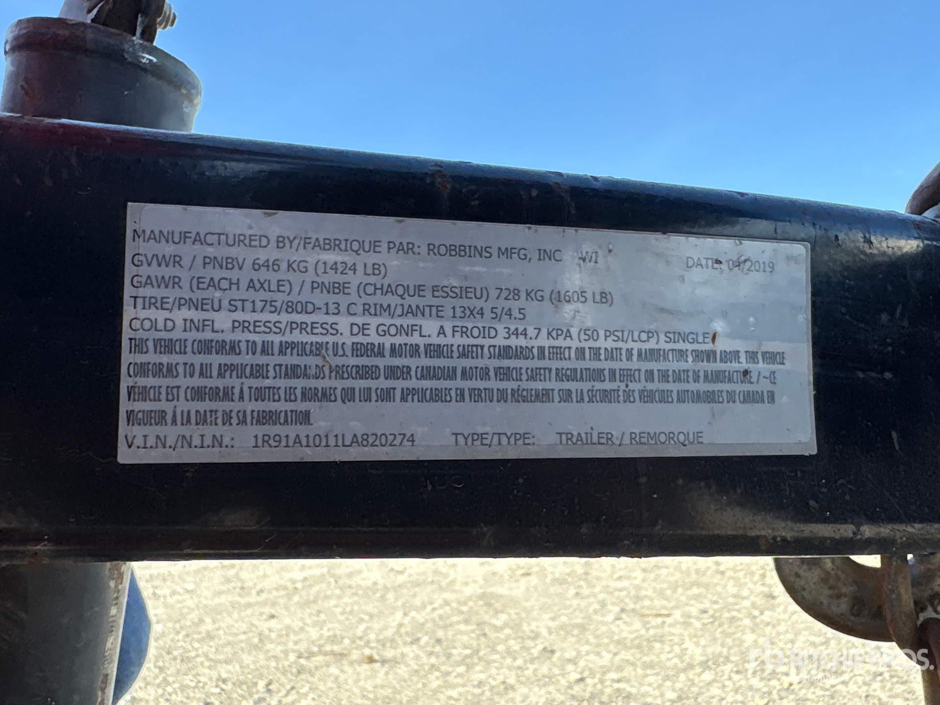 General Appearance with Serial Number / VIN