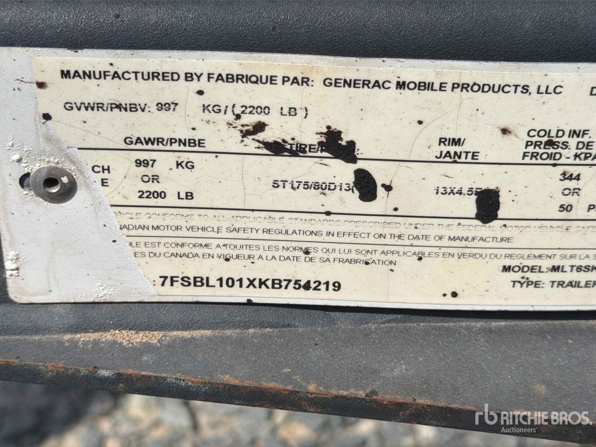 General Appearance with N.º de serie/VIN