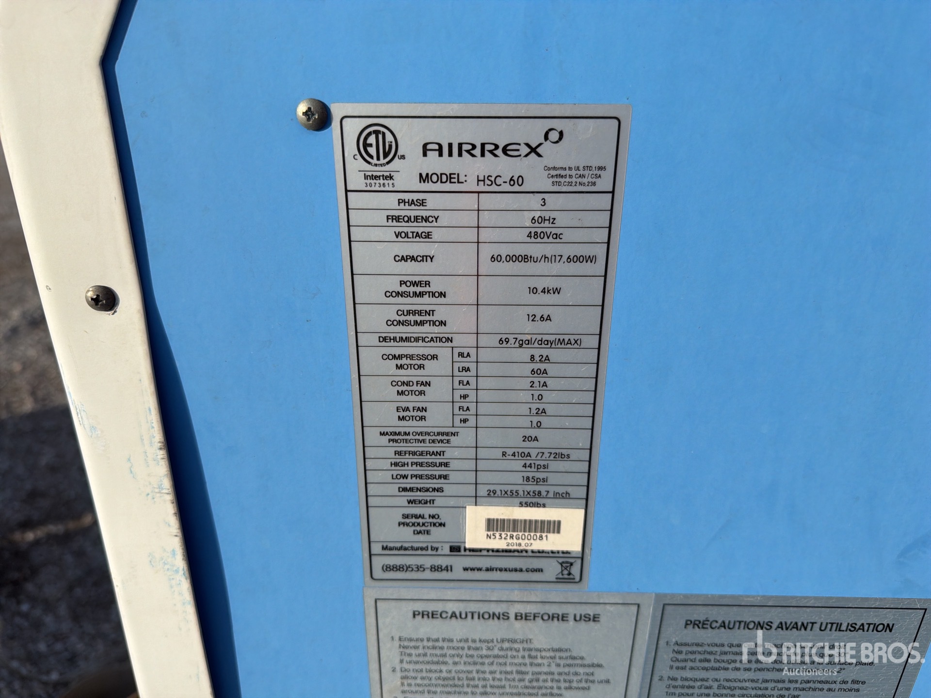 General Appearance with Serial Number / VIN