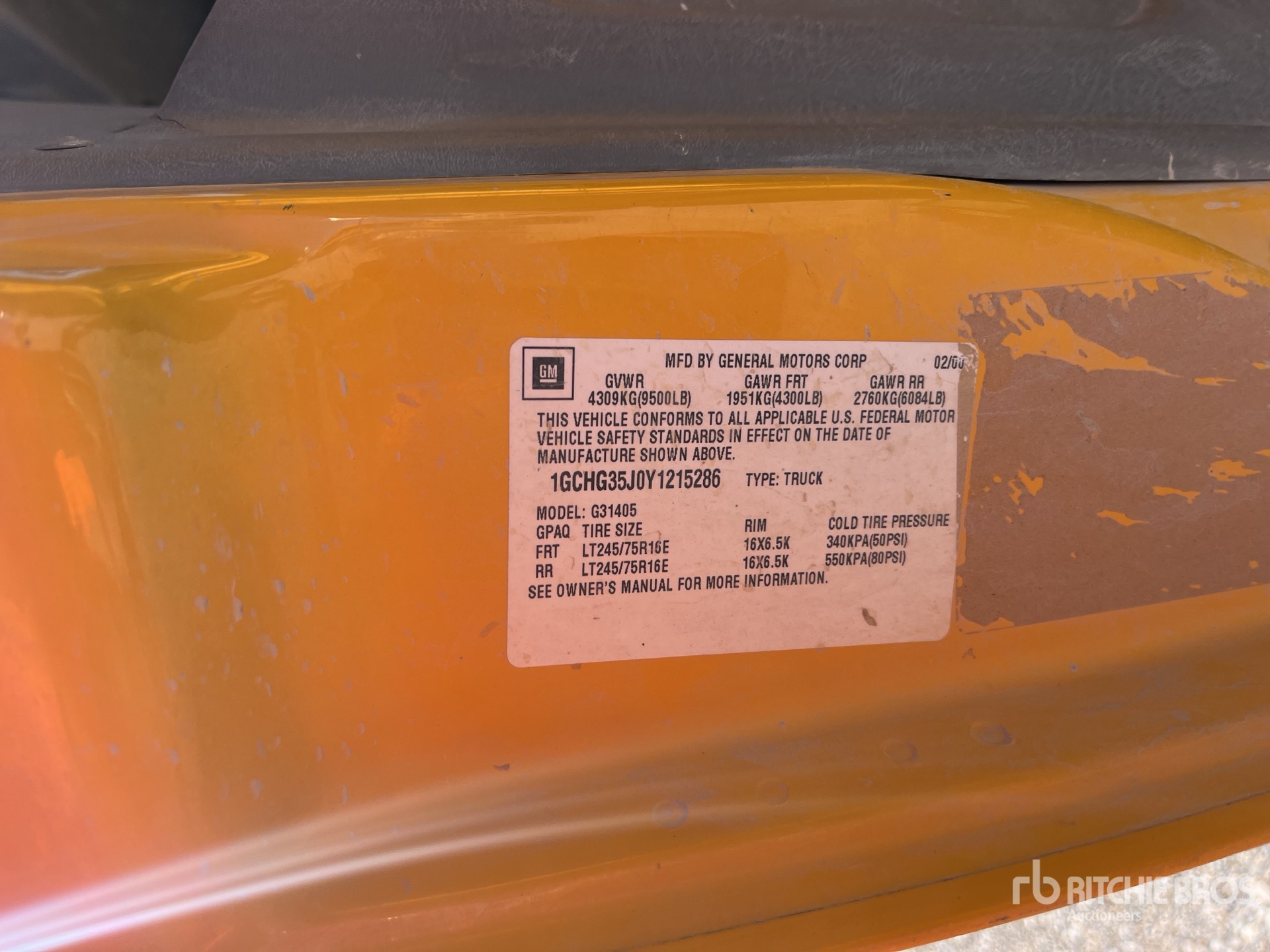 General Appearance with Serial Number / VIN