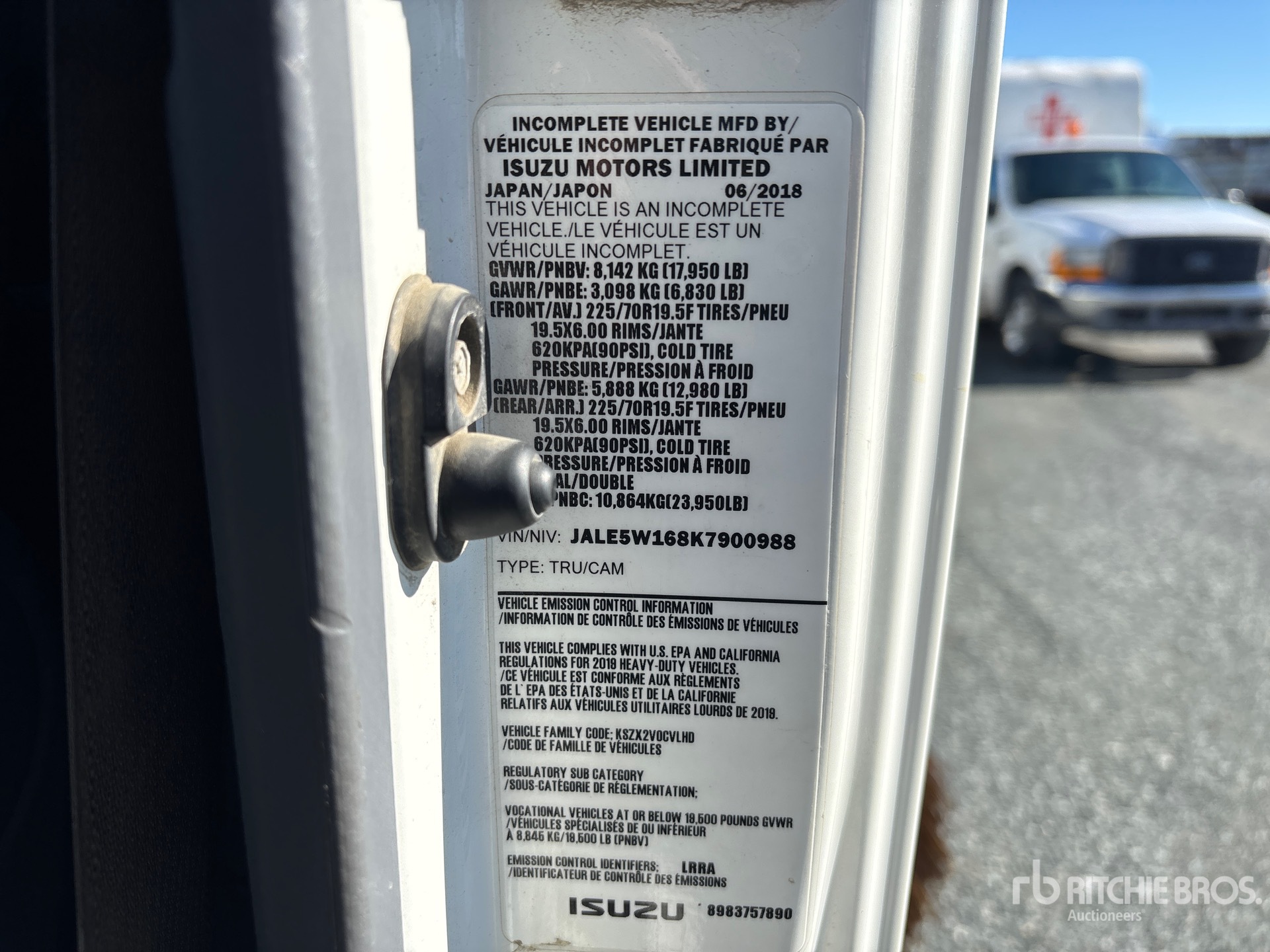 General Appearance with Numéro de série/Numéro d'identification du véhicule automobile