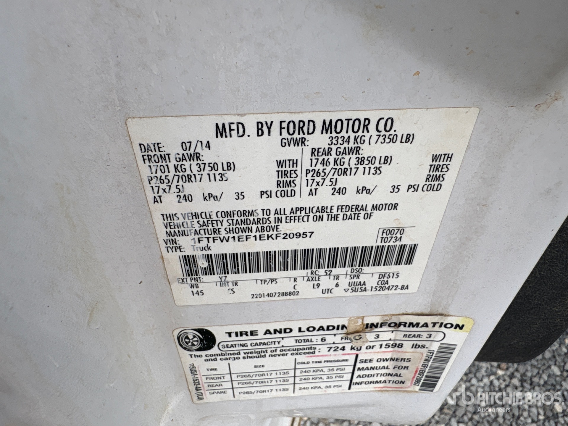 General Appearance with Numéro de série/Numéro d'identification du véhicule automobile