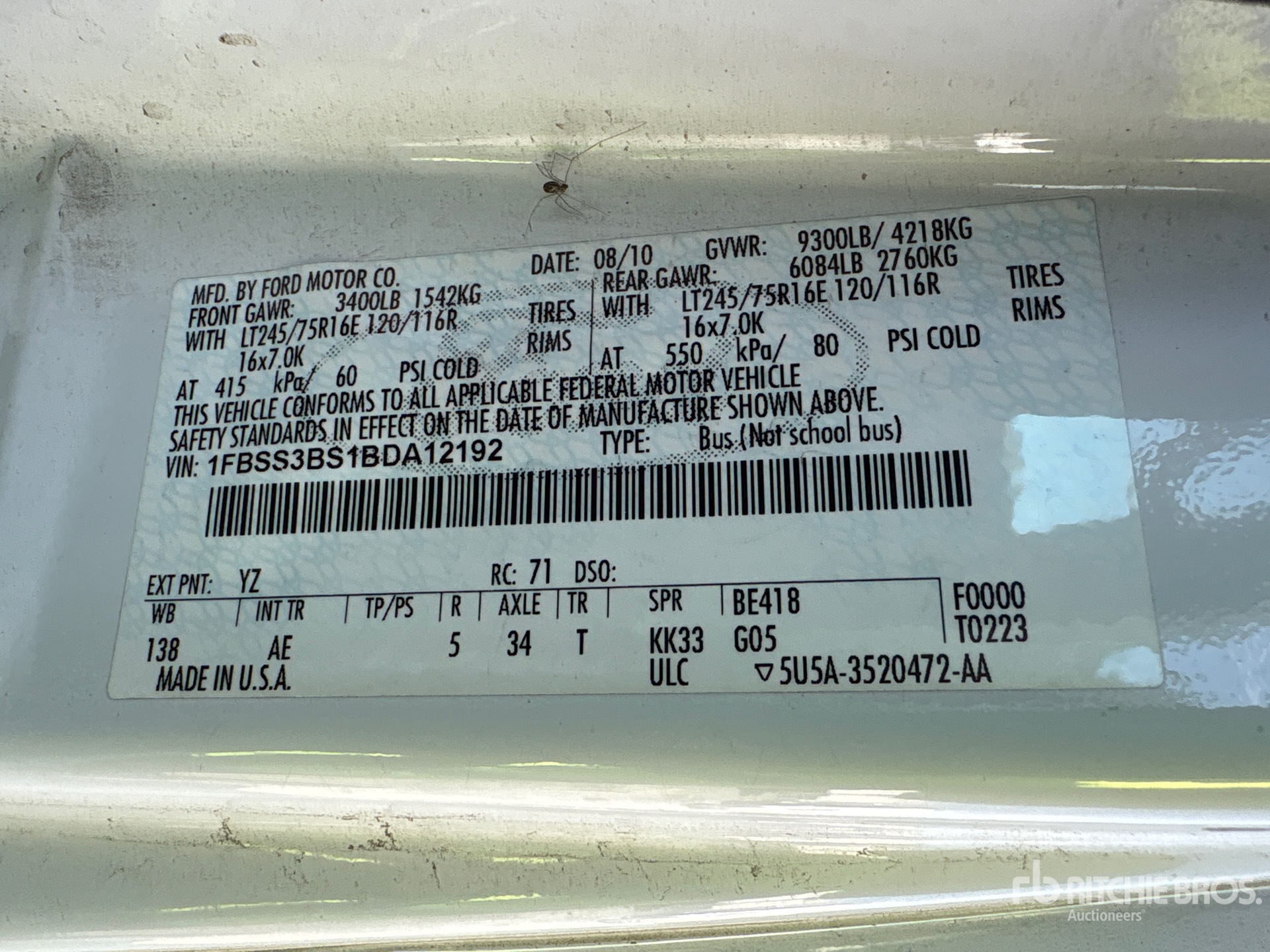 General Appearance with Numero seriale/numero d’identificazione del veicolo (VIN)