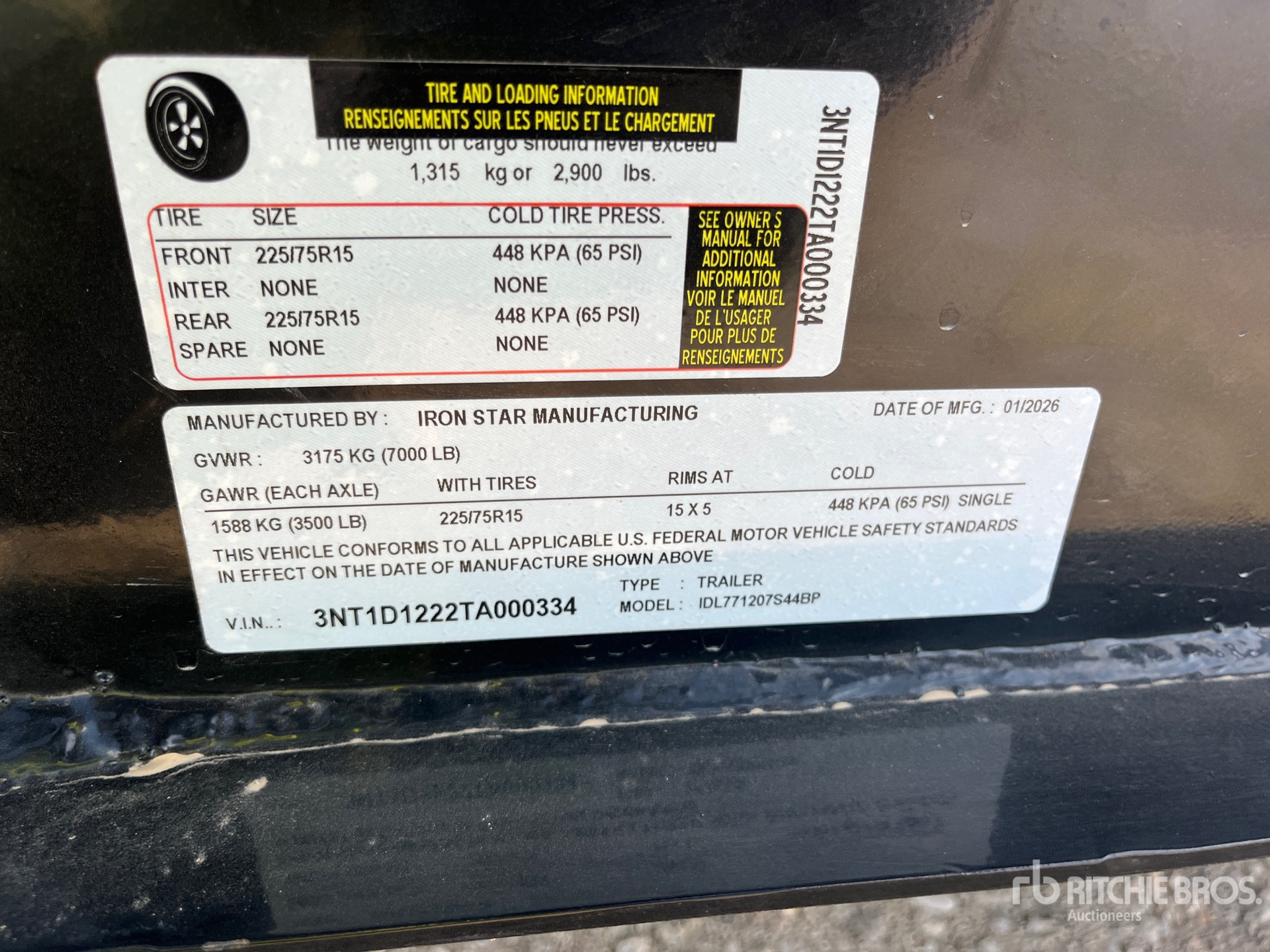 General Appearance with Serial Number / VIN