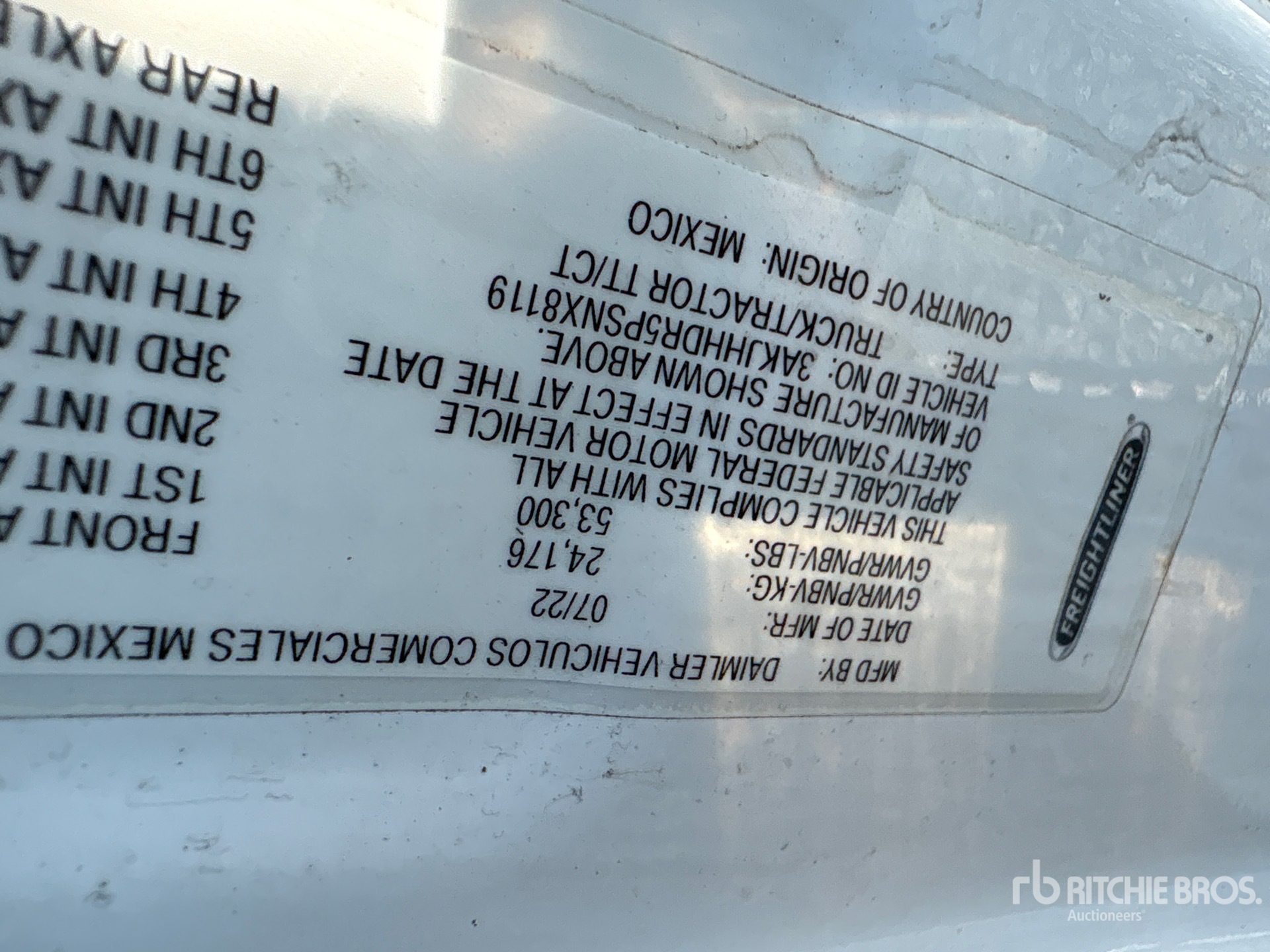 General Appearance with N.º de serie/VIN