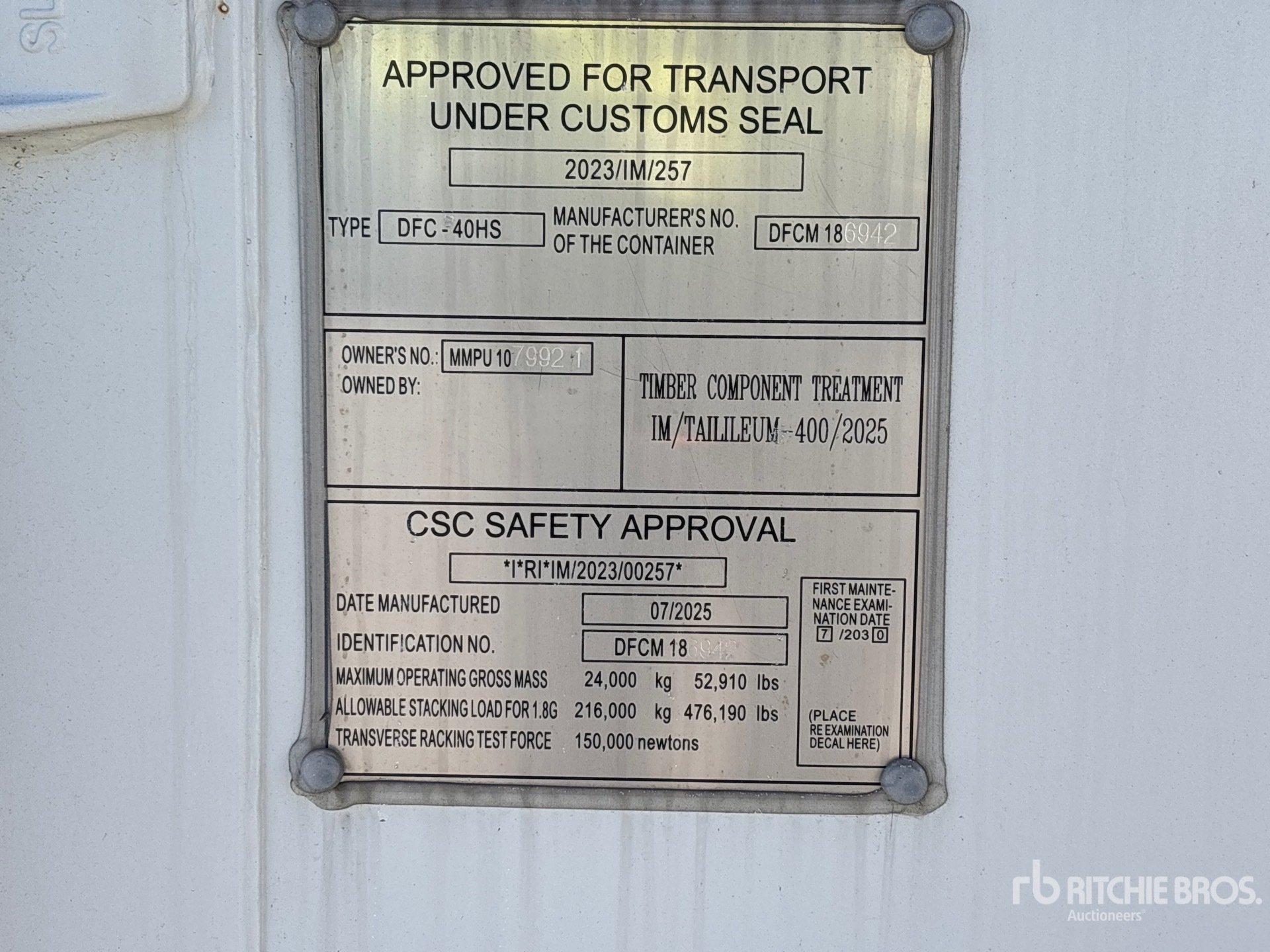 General Appearance with Seriennummer / FIN