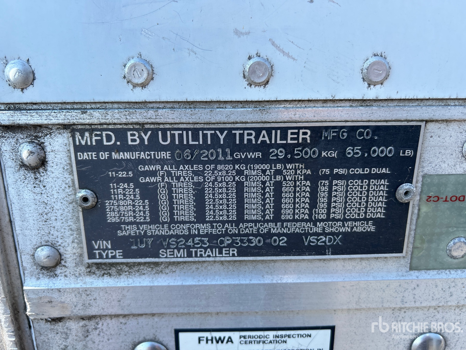 General Appearance with N.º de serie/VIN