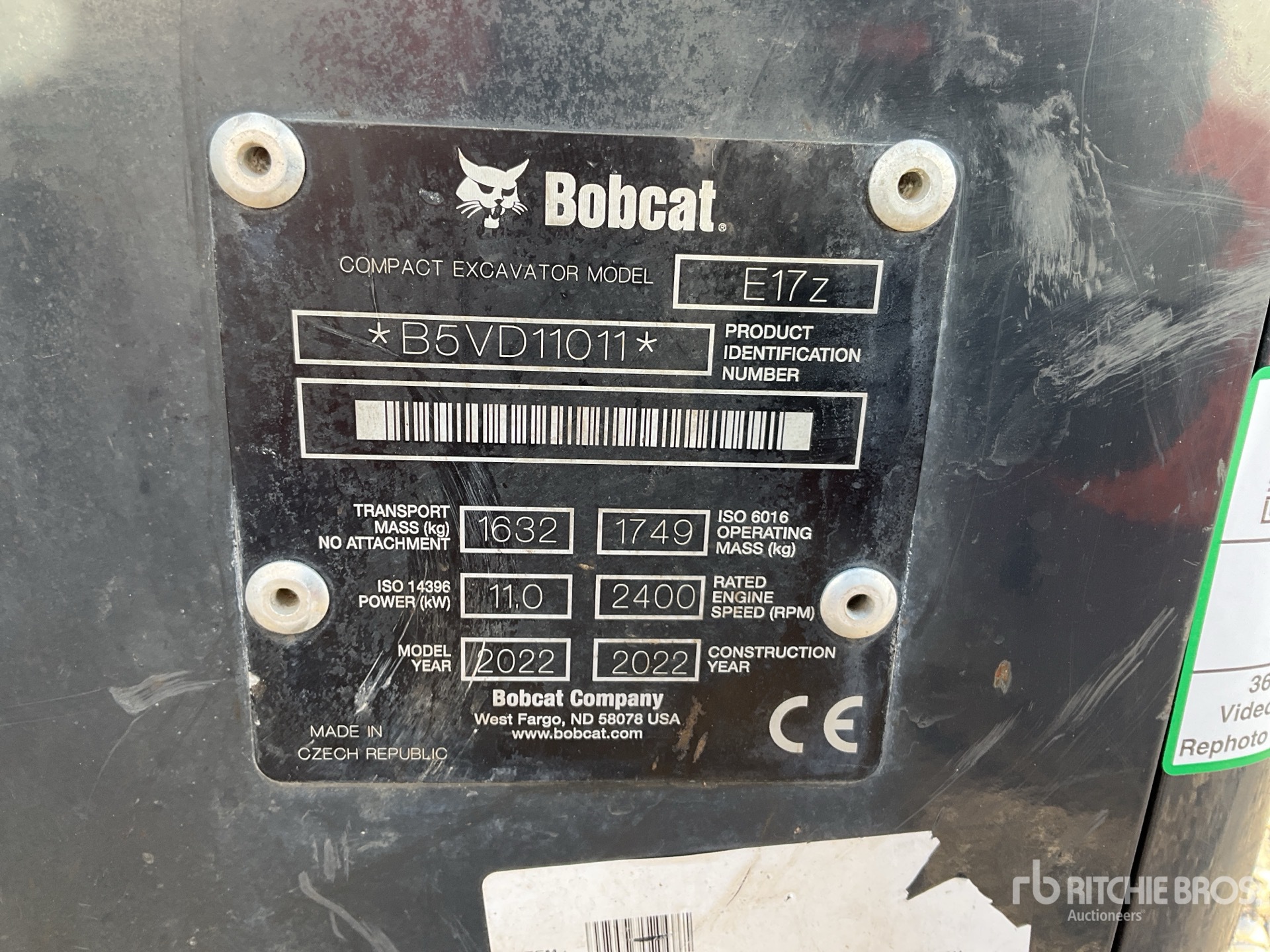 General Appearance with N.º de serie/VIN