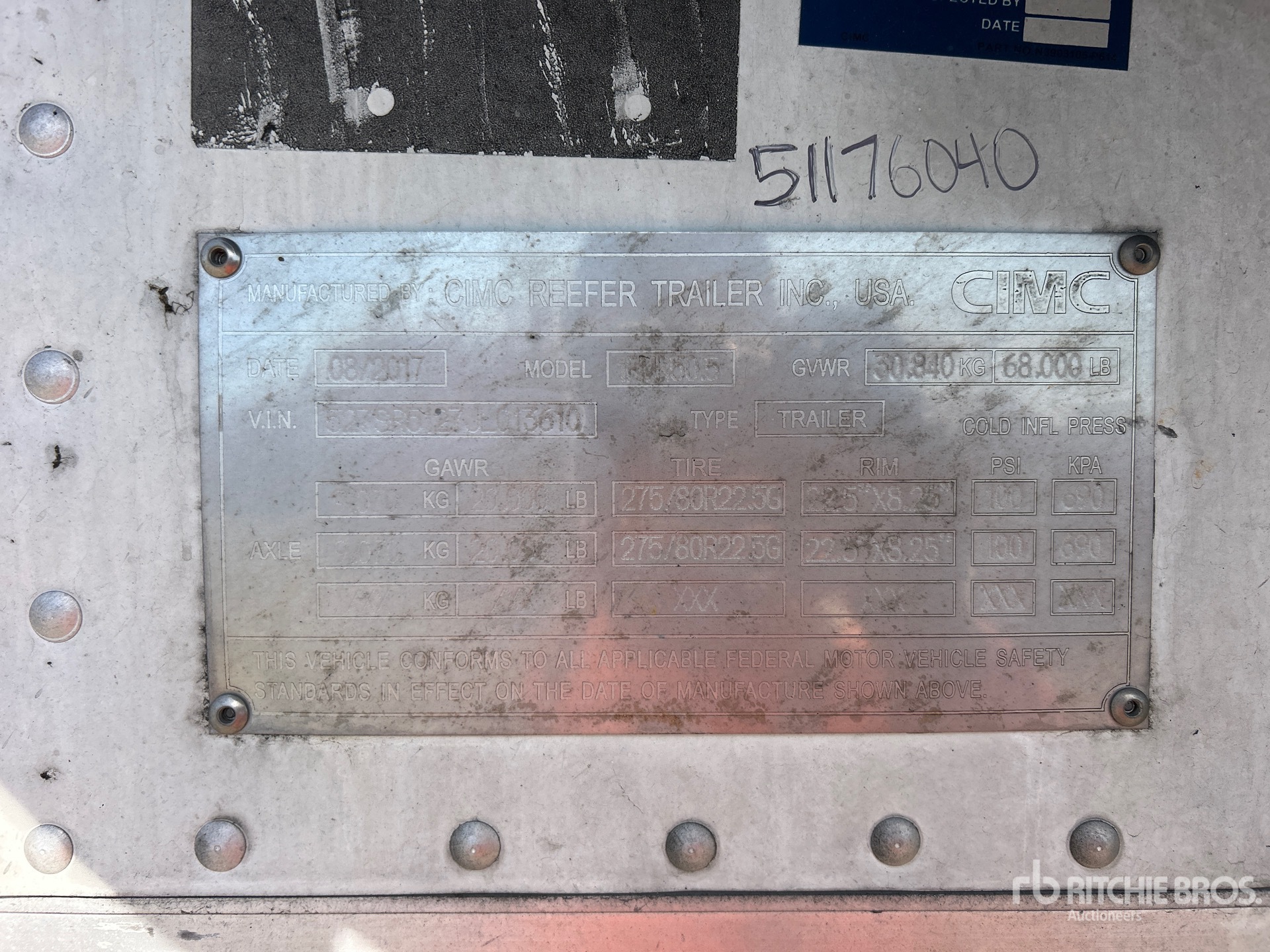 General Appearance with Serial Number / VIN